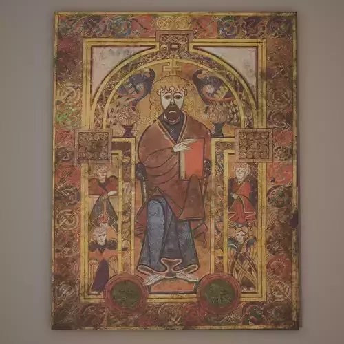 Medieval Designed Painting Low-poly 3D model
