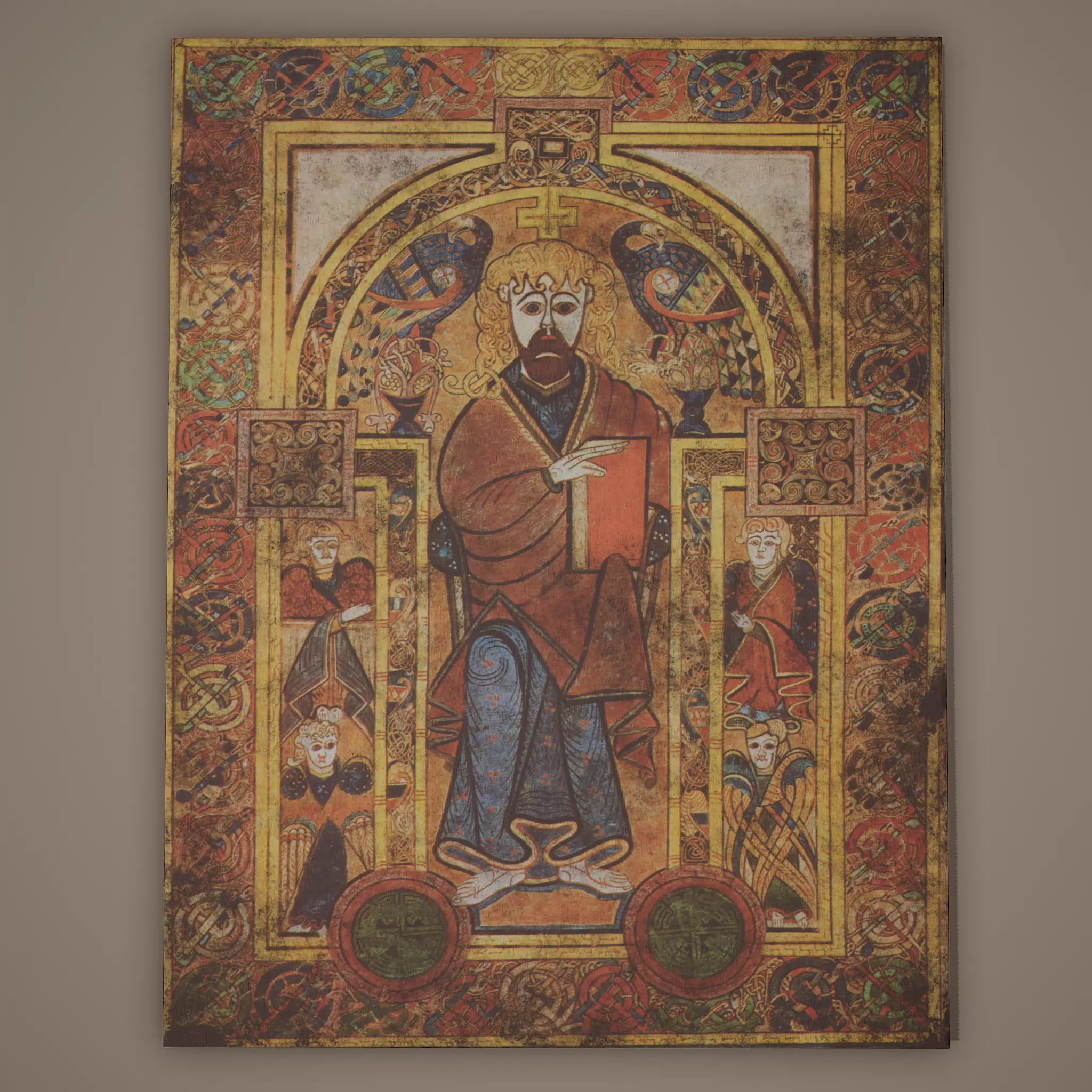 Medieval Designed Painting Low-poly 3D model_0