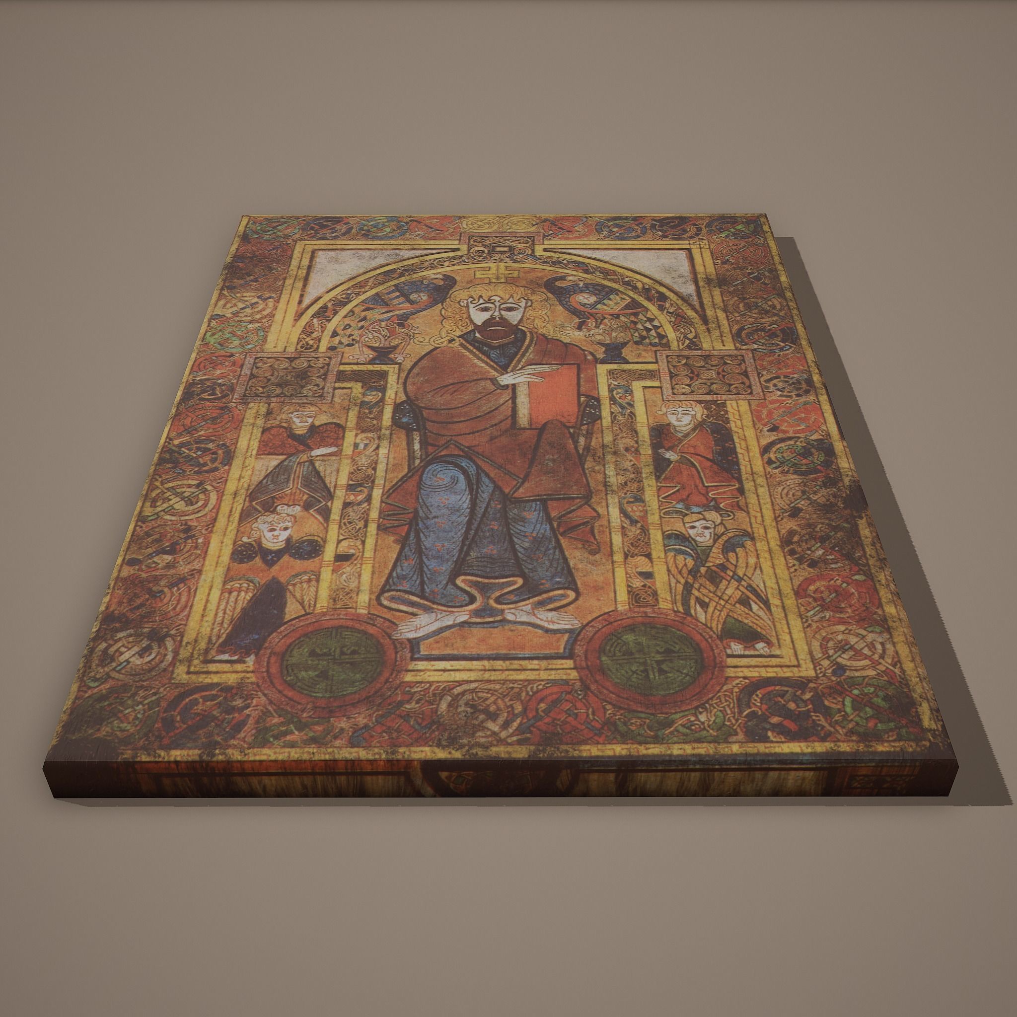 Medieval Designed Painting Low-poly 3D model_5