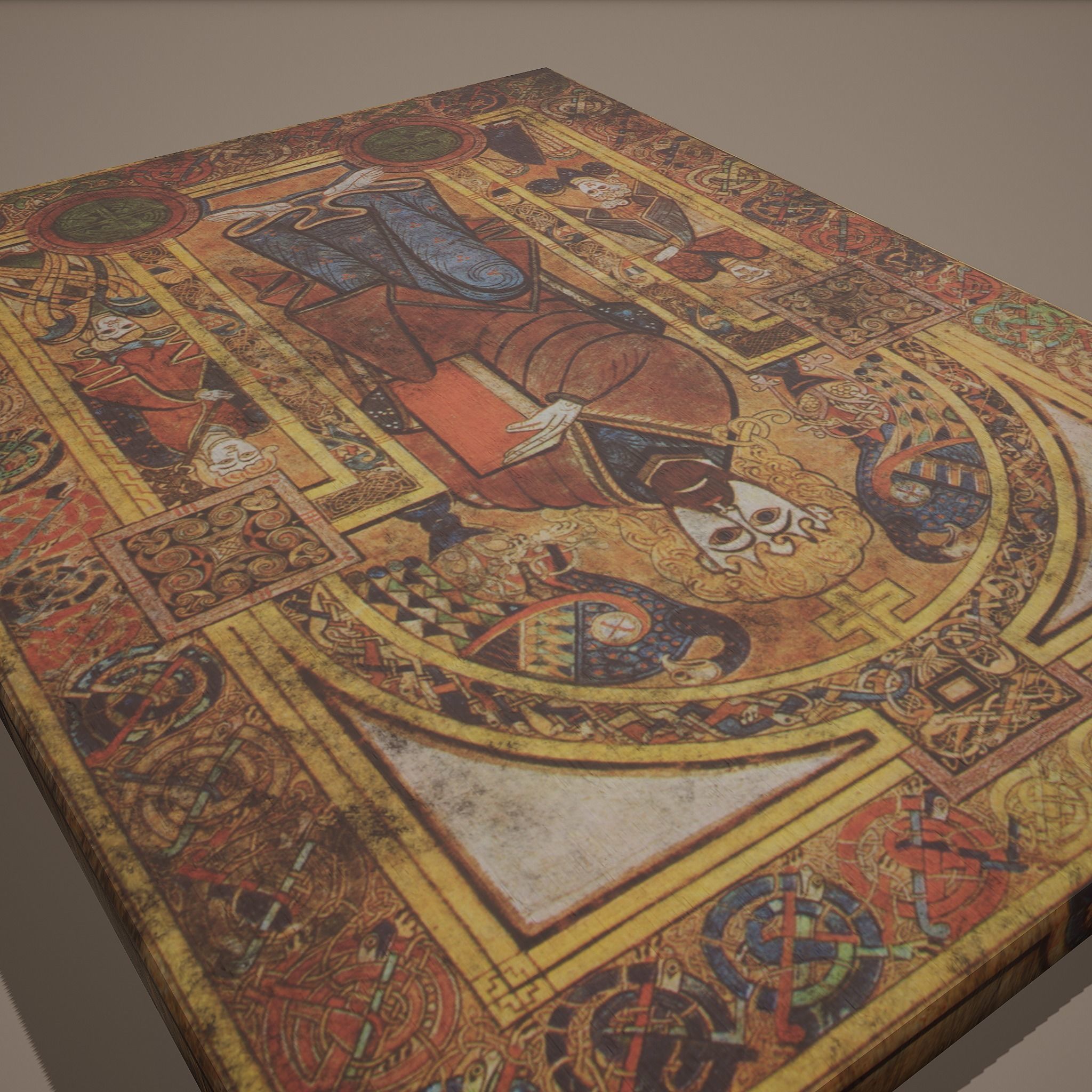 Medieval Designed Painting Low-poly 3D model_12