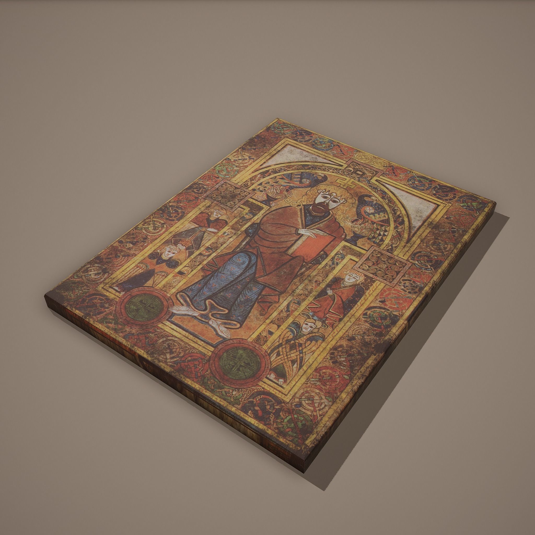 Medieval Designed Painting Low-poly 3D model_30