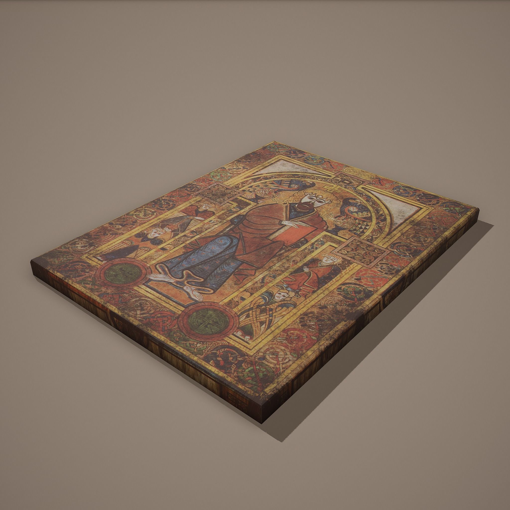 Medieval Designed Painting Low-poly 3D model_4
