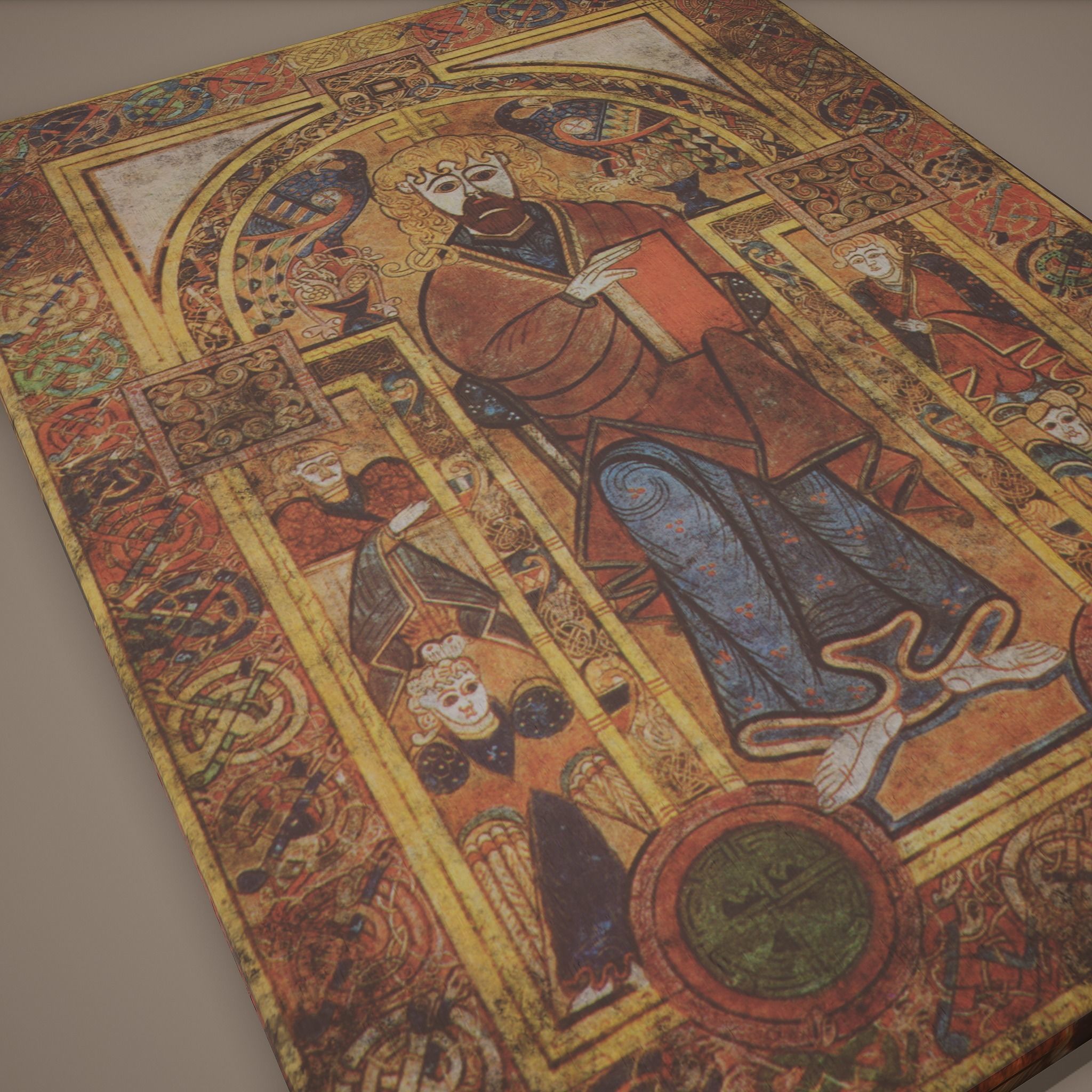 Medieval Designed Painting Low-poly 3D model_2