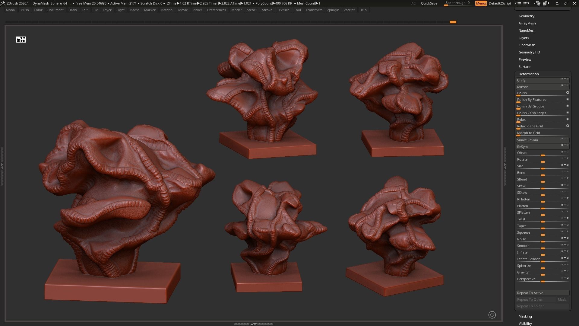 Modern Abstract Decorative sculpture 3d print model 3D print model_1