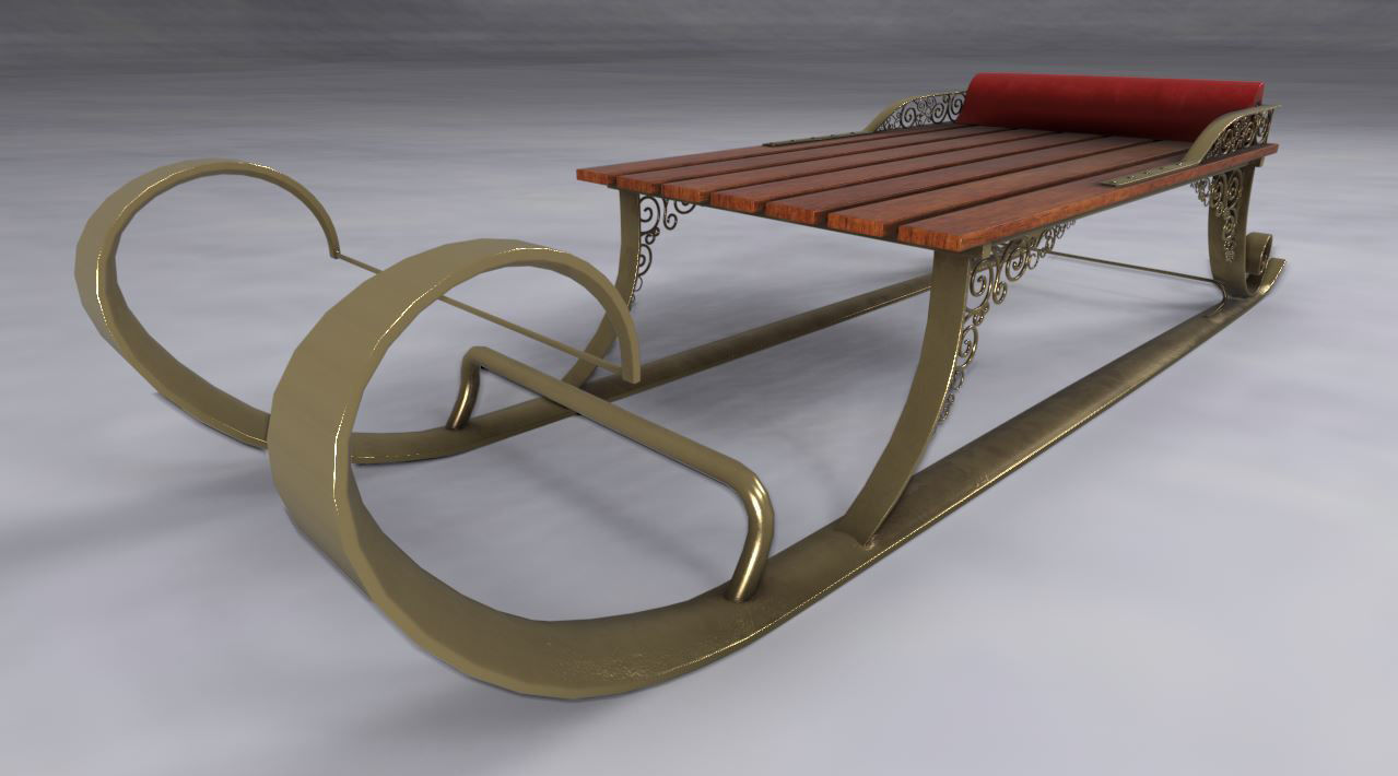 Snow Sled 3D model_13