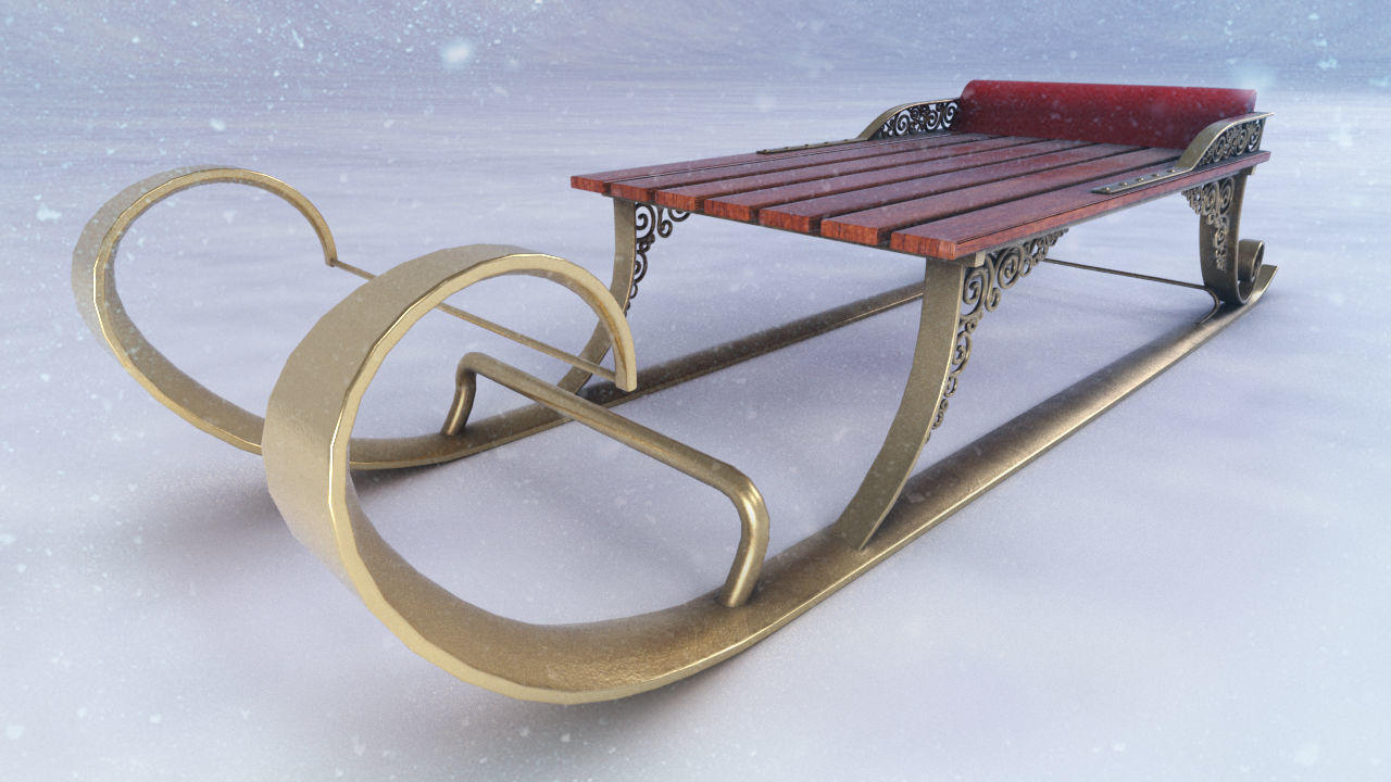 Snow Sled 3D model_2