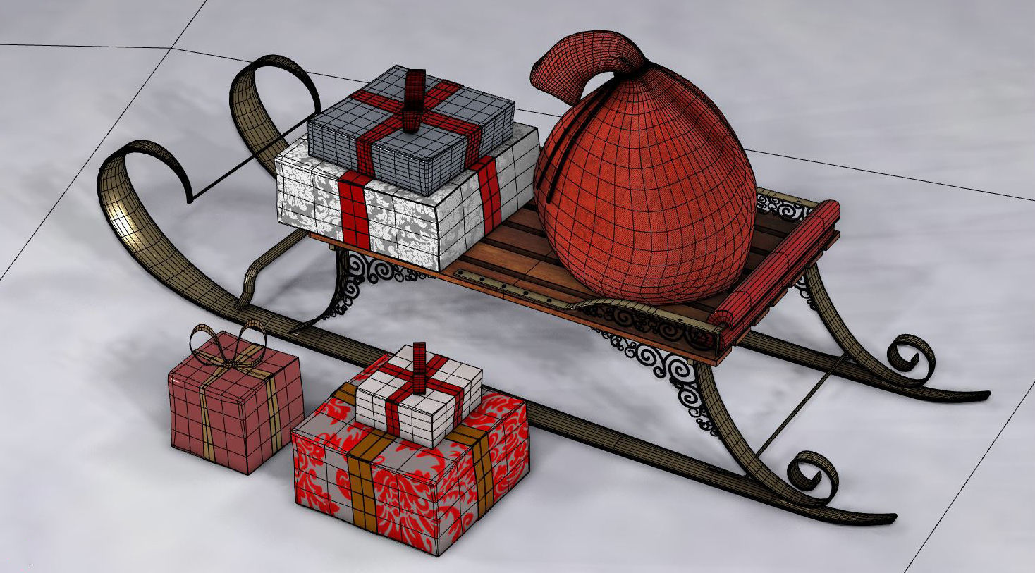 Snow Sled 3D model_12