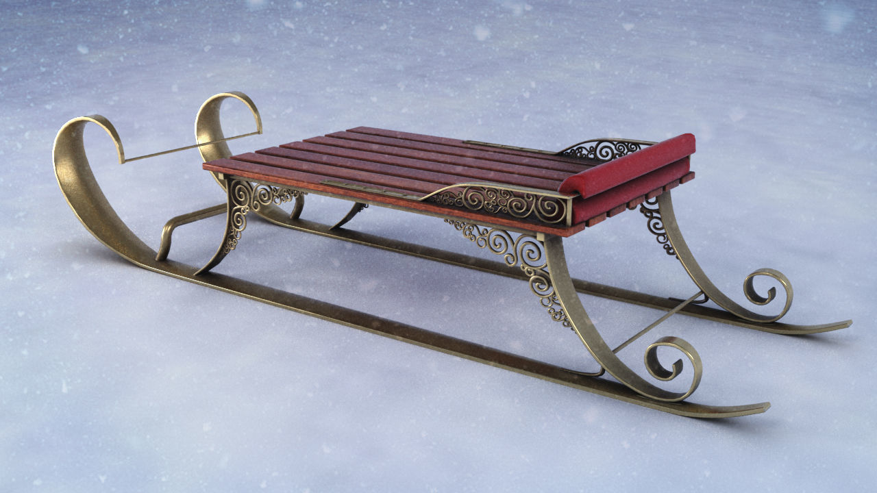 Snow Sled 3D model_3