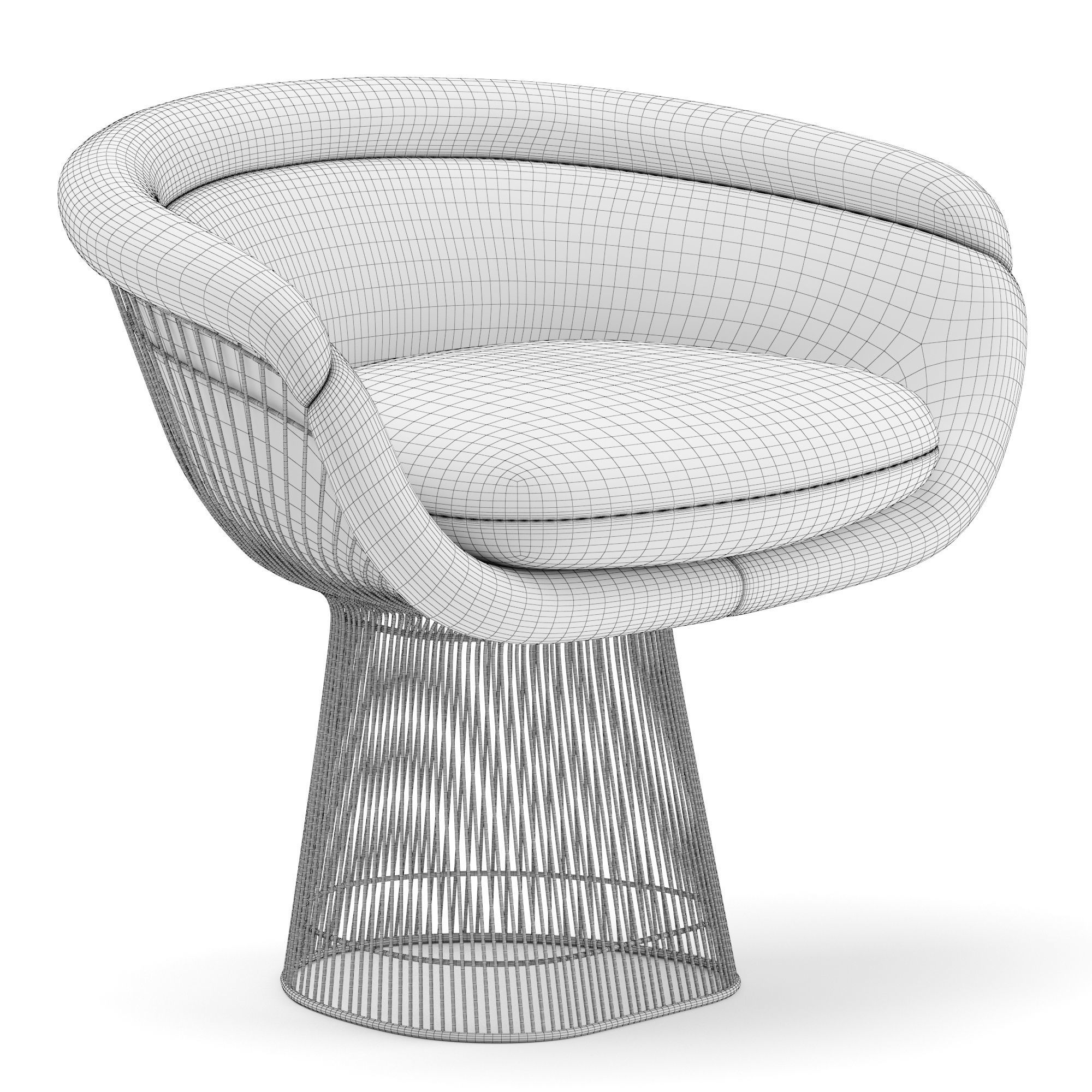 Knoll Platner lounge chair 3D model_4
