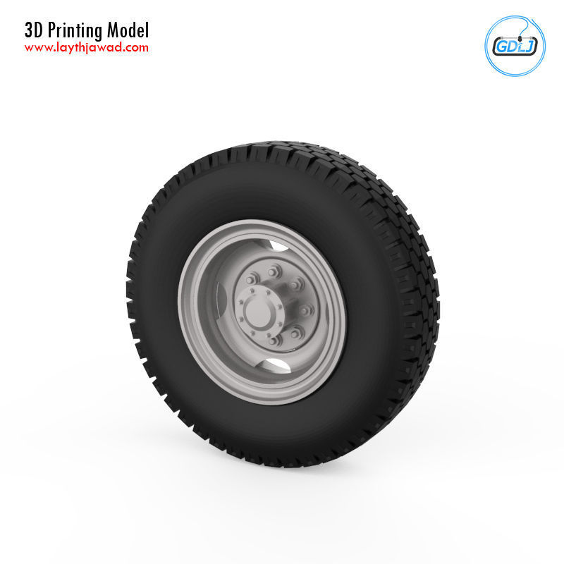 Truck Tire Mold With 3 Wheels 3D print model_6