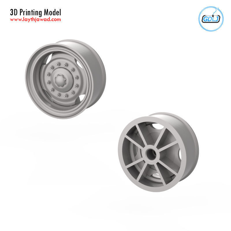 Truck Tire Mold With 3 Wheels 3D print model_2
