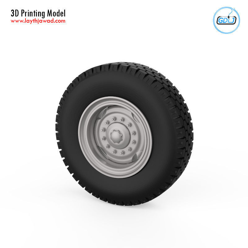 Truck Tire Mold With 3 Wheels 3D print model_5