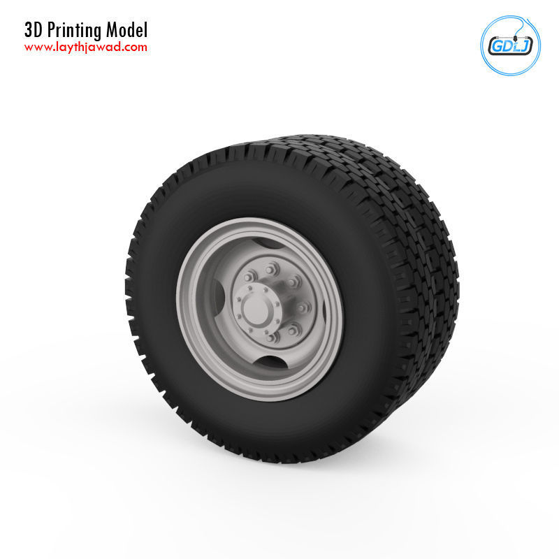 Truck Tire Mold With 3 Wheels 3D print model_7
