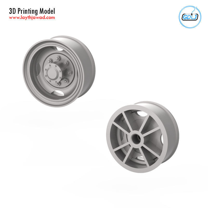 Truck Tire Mold With 3 Wheels 3D print model_3