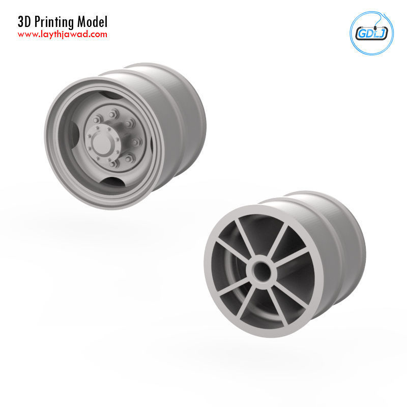 Truck Tire Mold With 3 Wheels 3D print model_4