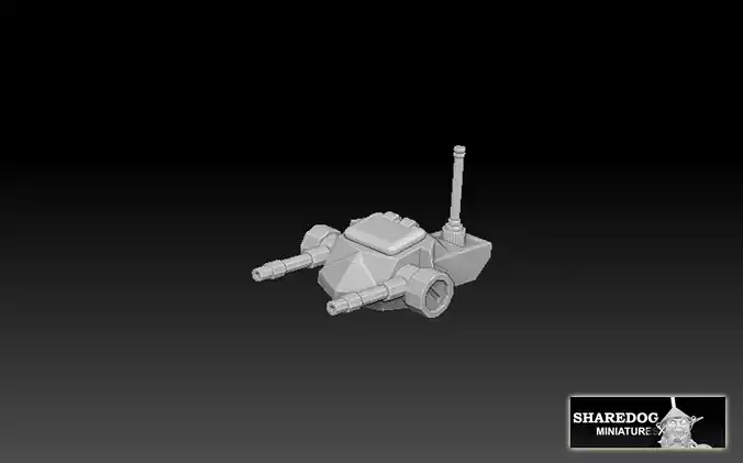 Twin Machinegun Turret 3D print model