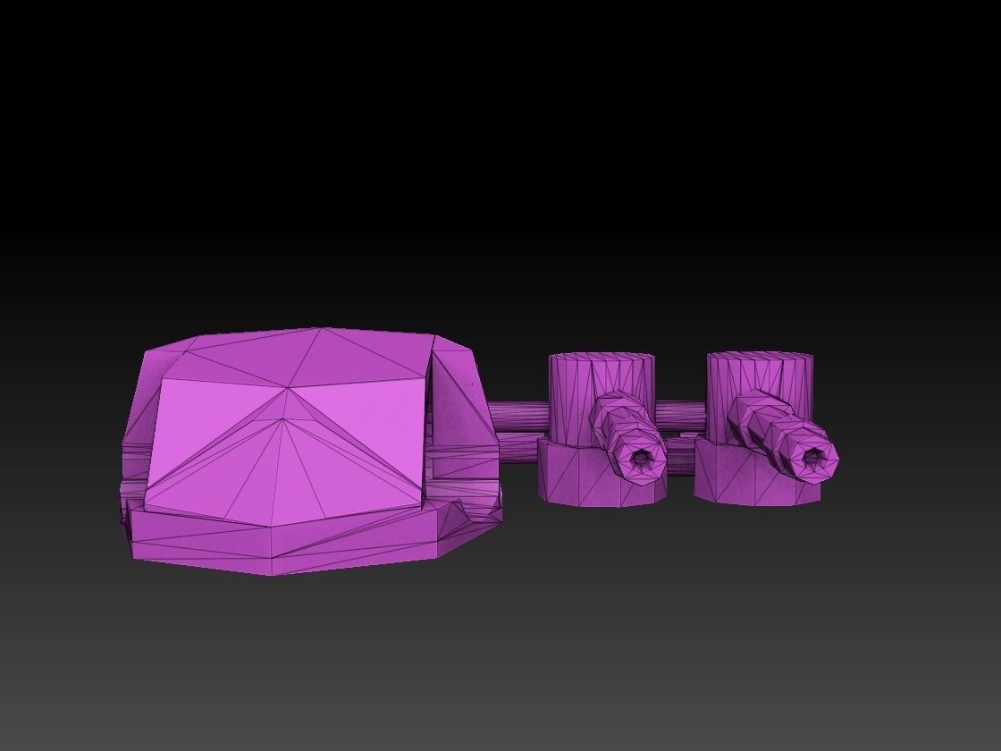 Twin Machinegun Turret 3D print model_5
