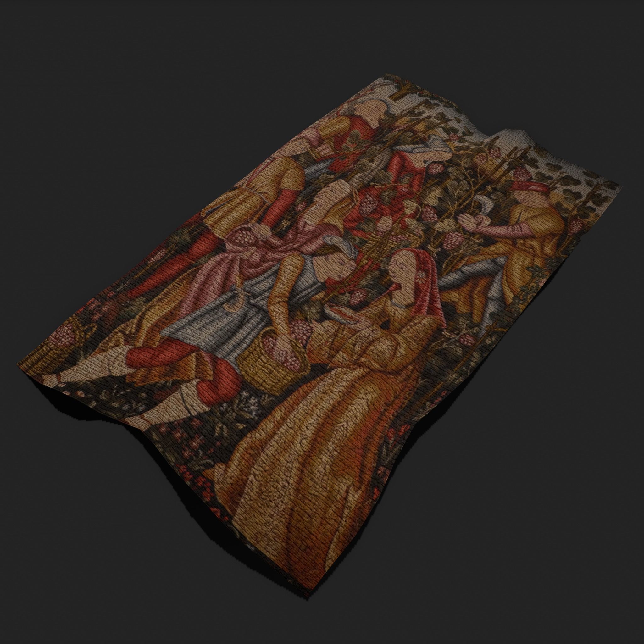 The Grape Harvest Tapestry Low-poly 3D model_13