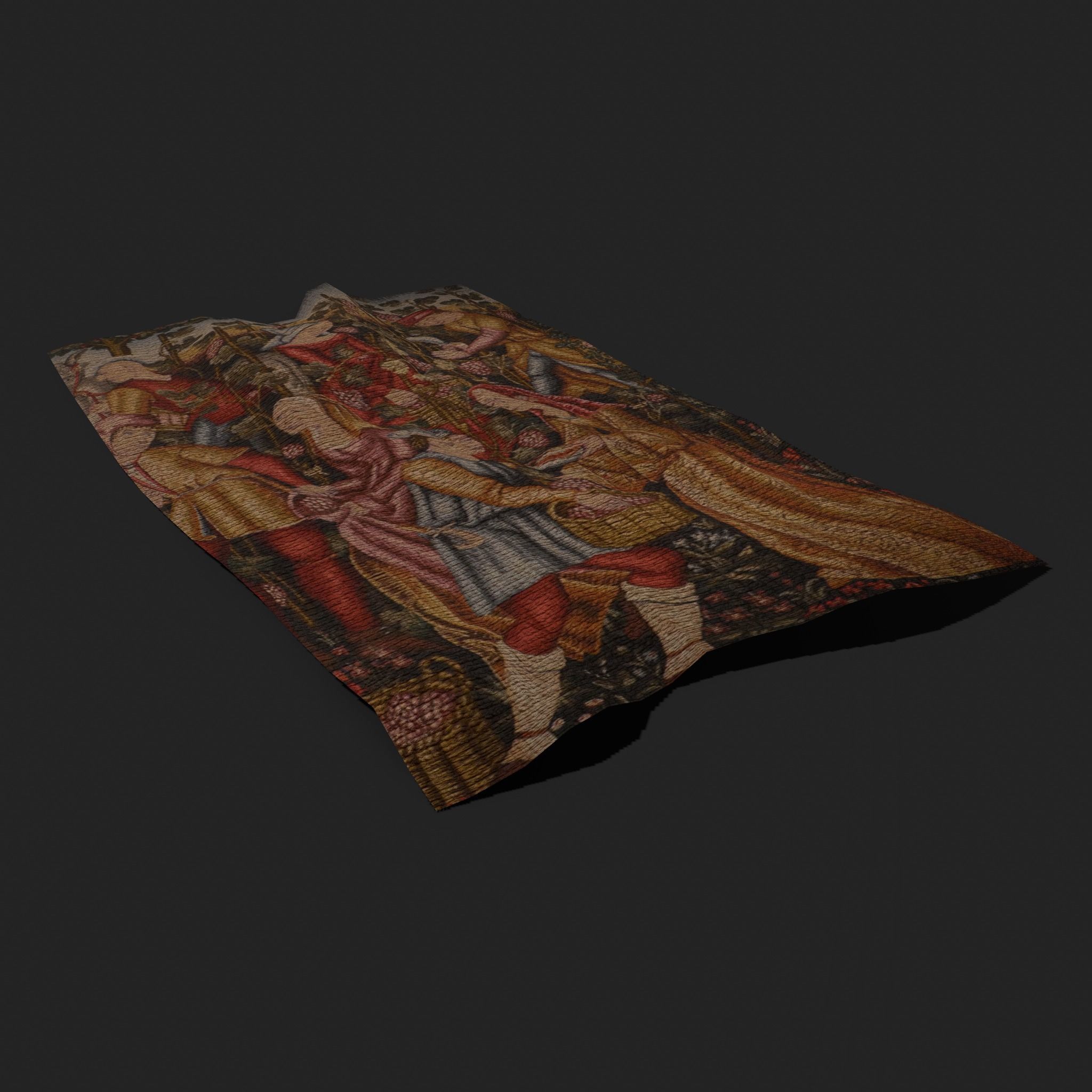 The Grape Harvest Tapestry Low-poly 3D model_3