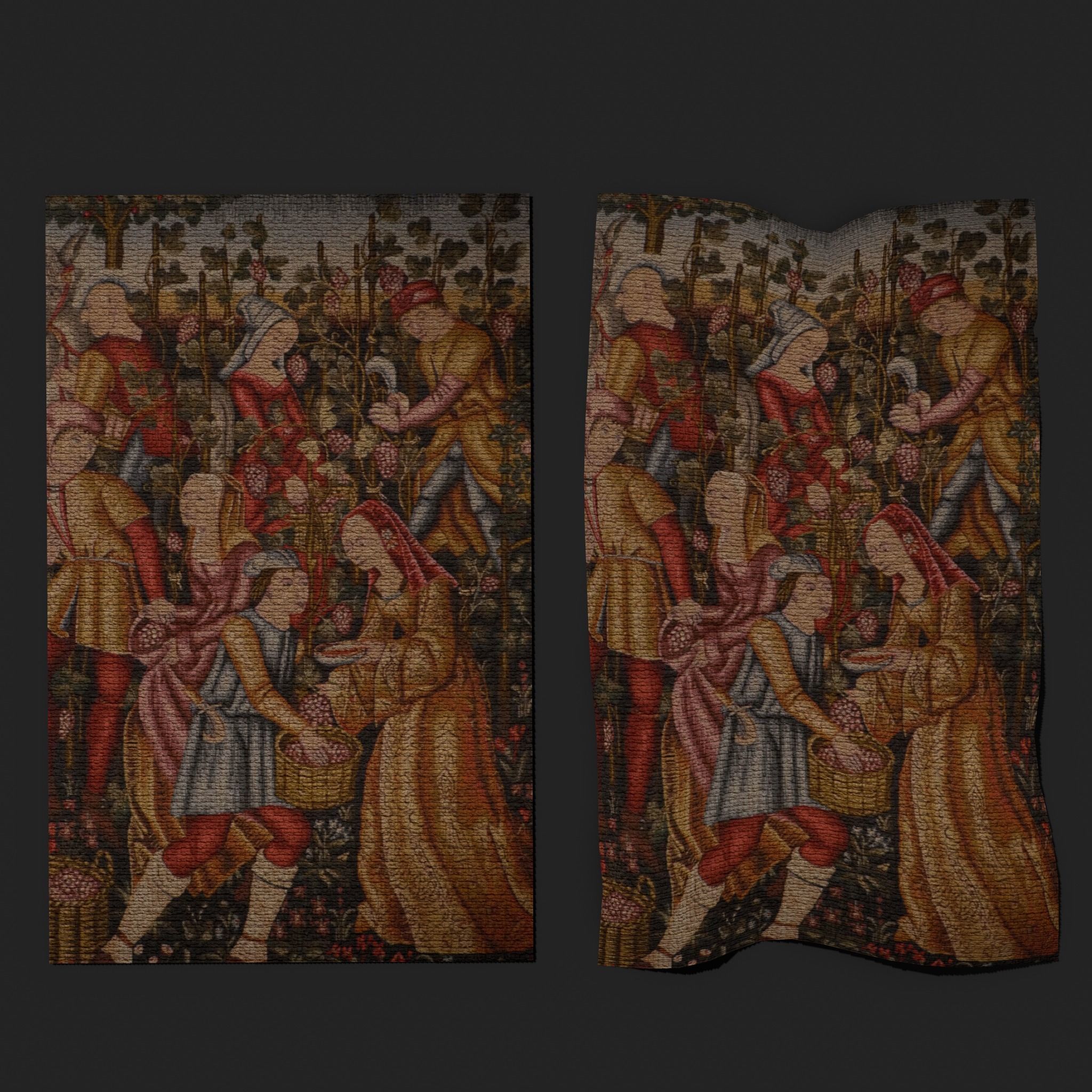 The Grape Harvest Tapestry Low-poly 3D model_6