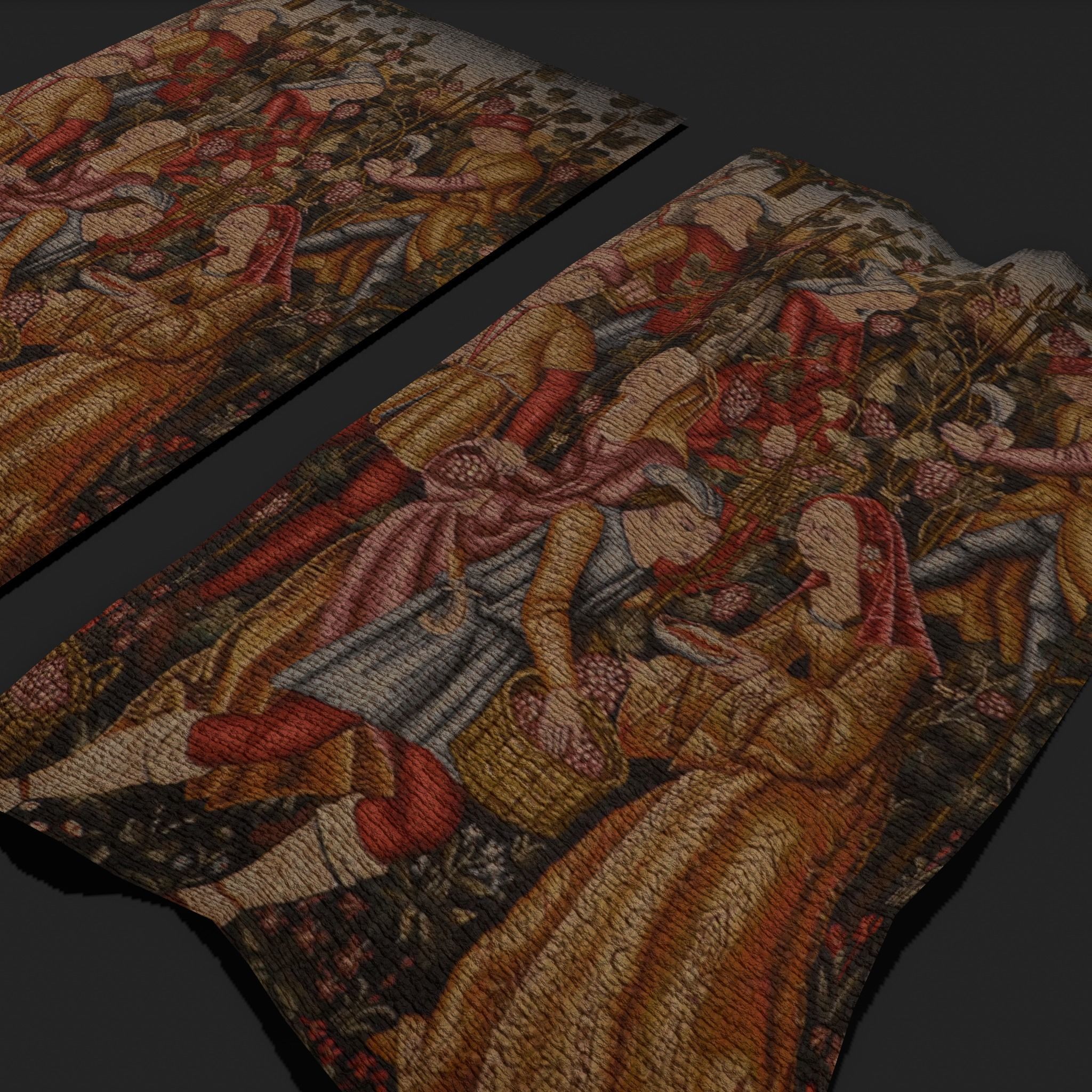 The Grape Harvest Tapestry Low-poly 3D model_7