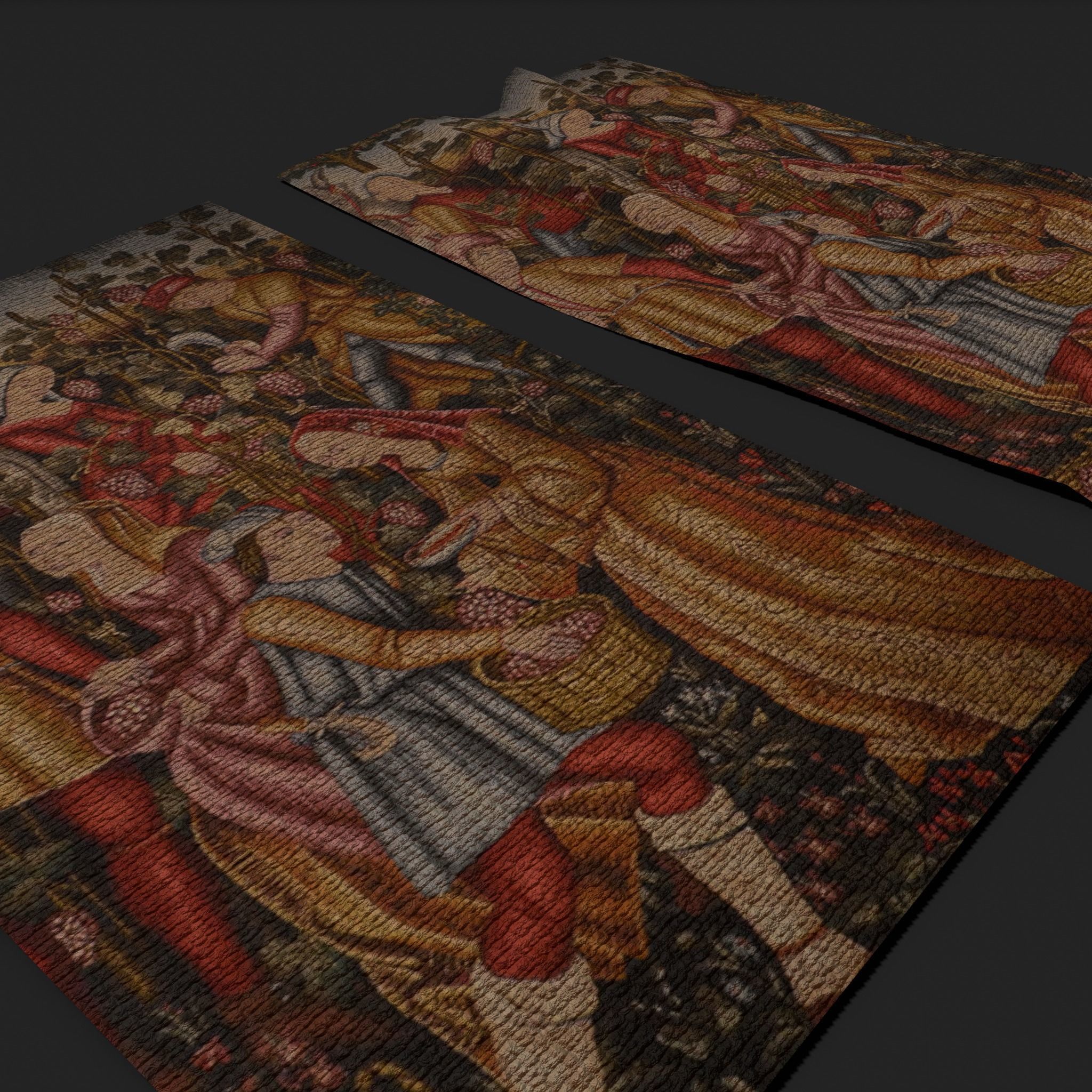 The Grape Harvest Tapestry Low-poly 3D model_12