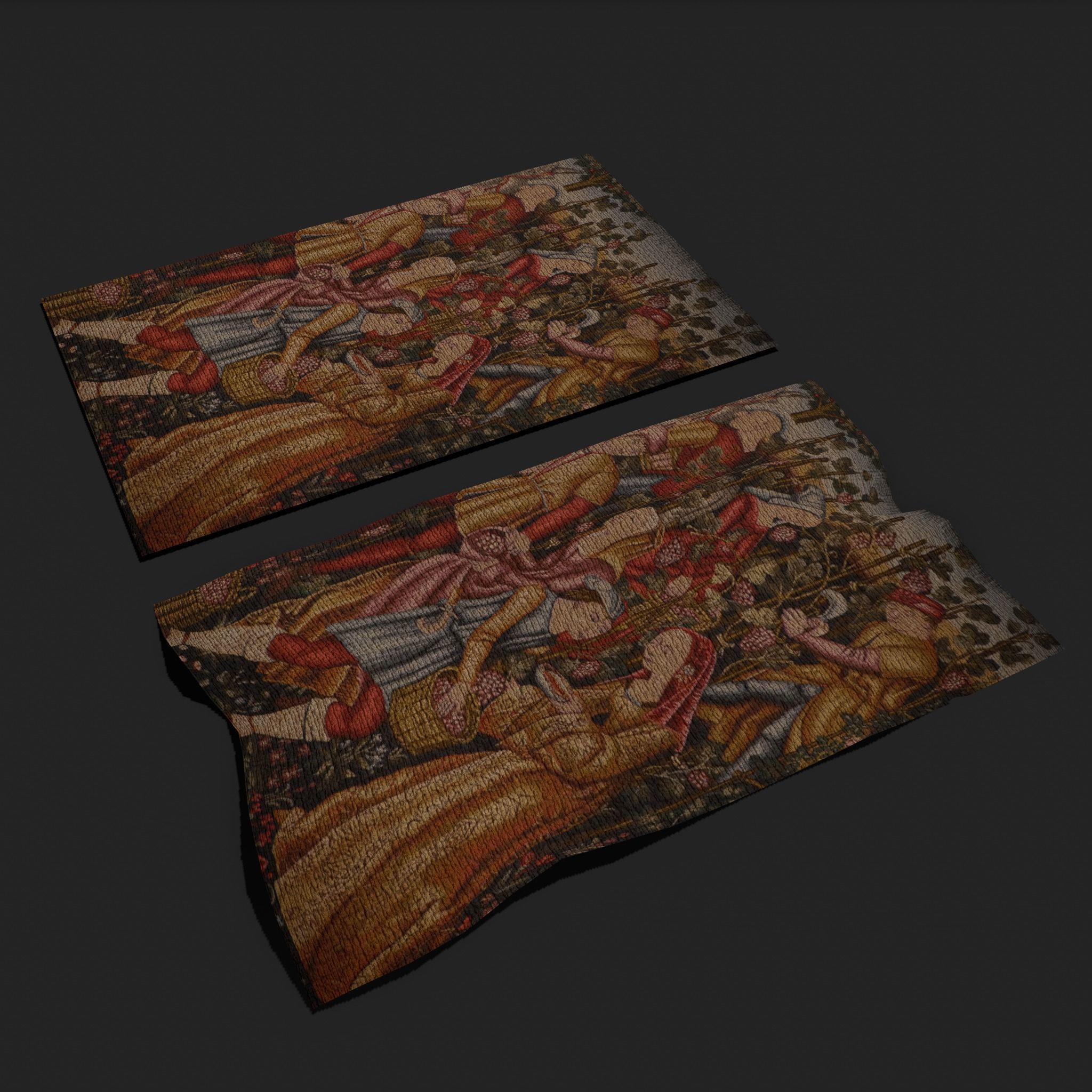The Grape Harvest Tapestry Low-poly 3D model_15