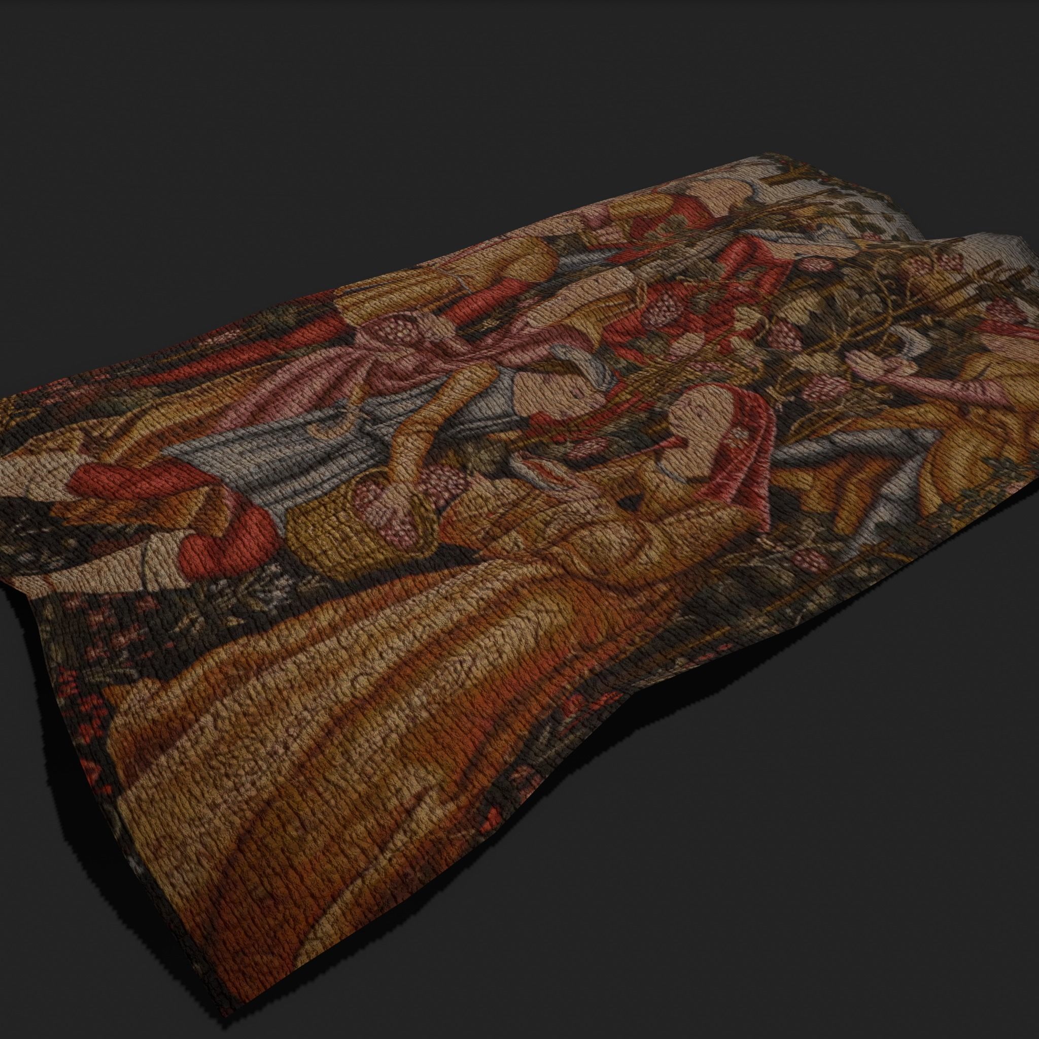 The Grape Harvest Tapestry Low-poly 3D model_11