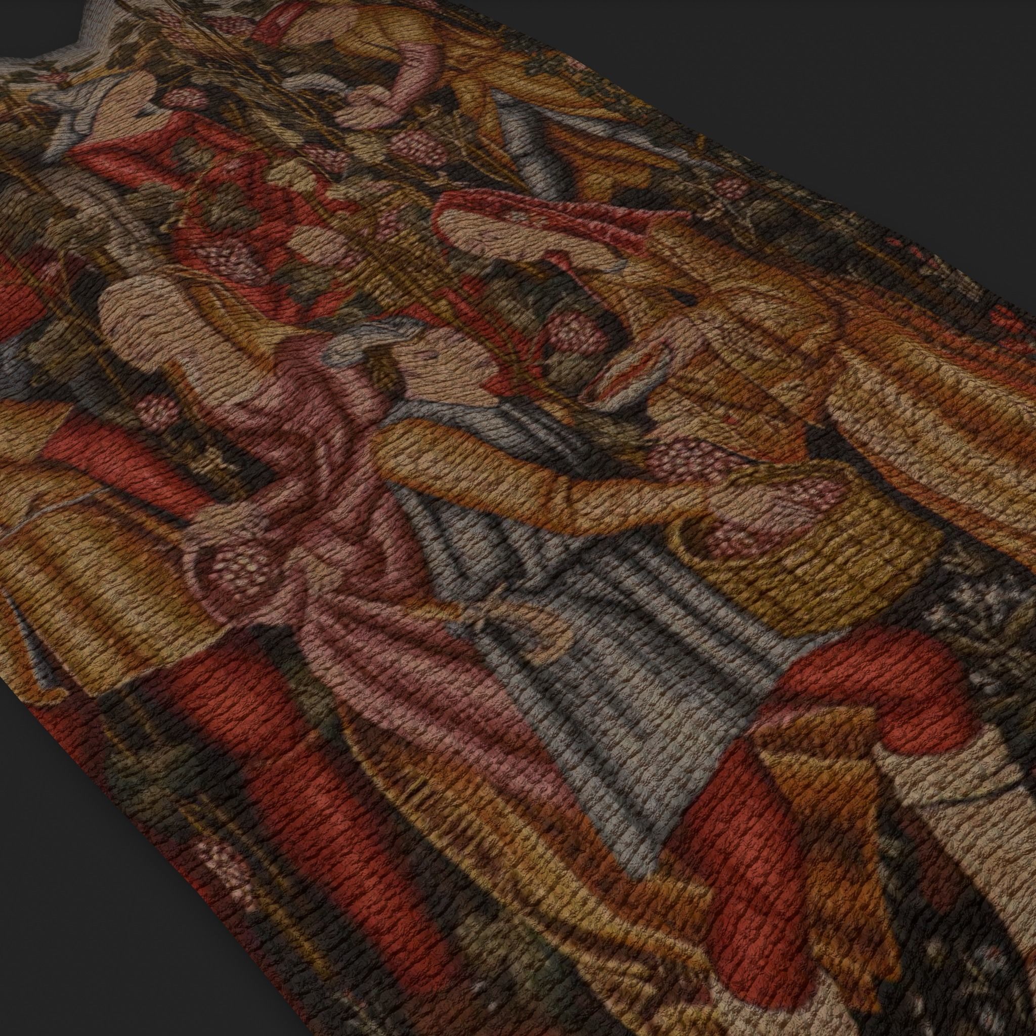 The Grape Harvest Tapestry Low-poly 3D model_14