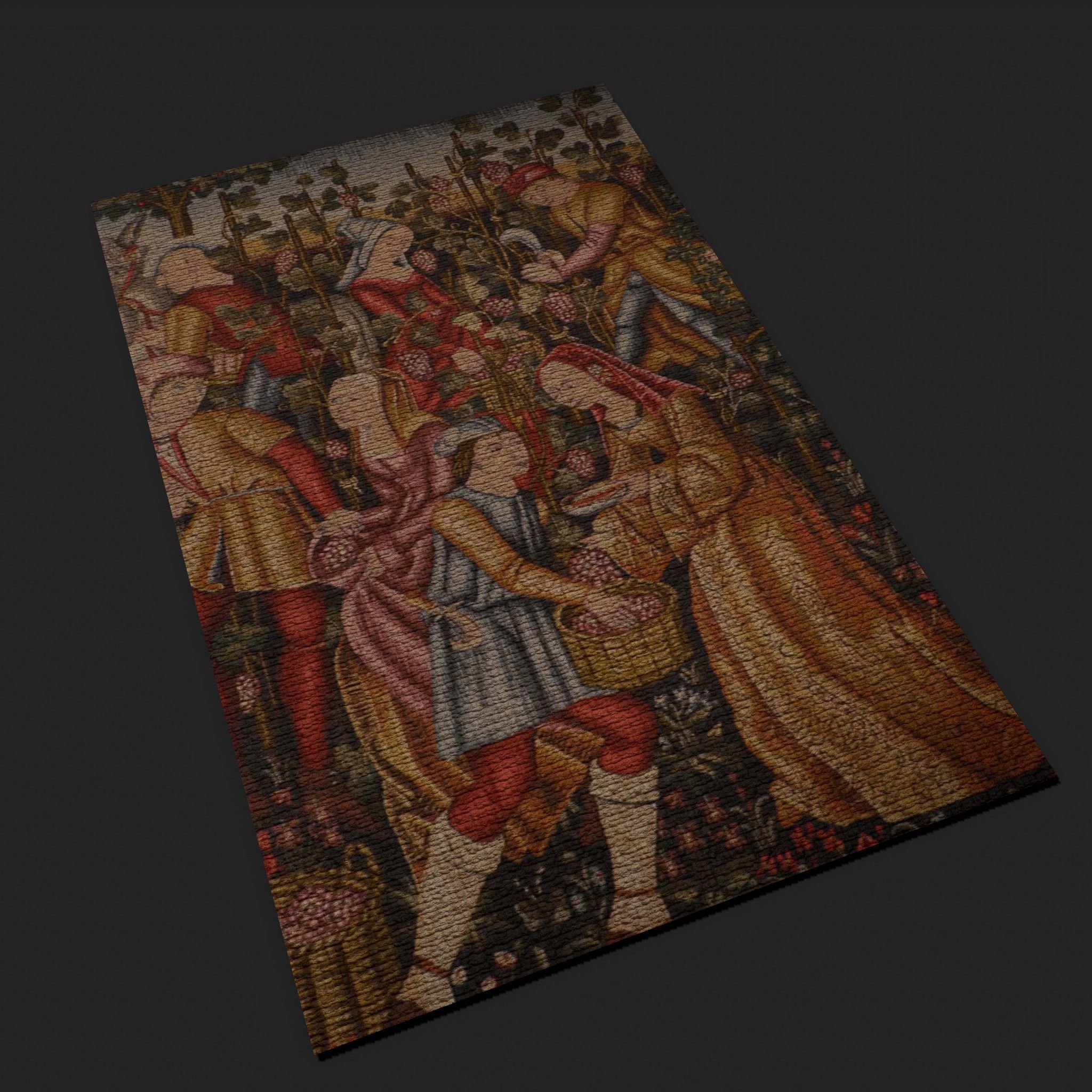The Grape Harvest Tapestry Low-poly 3D model_10