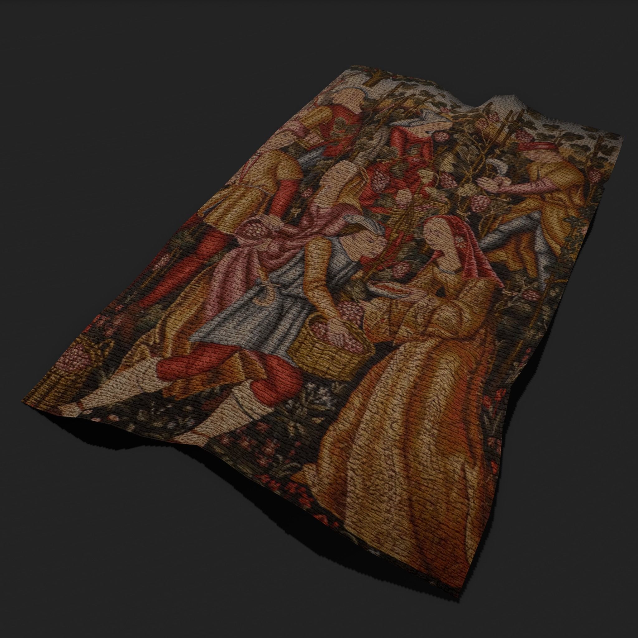 The Grape Harvest Tapestry Low-poly 3D model_5