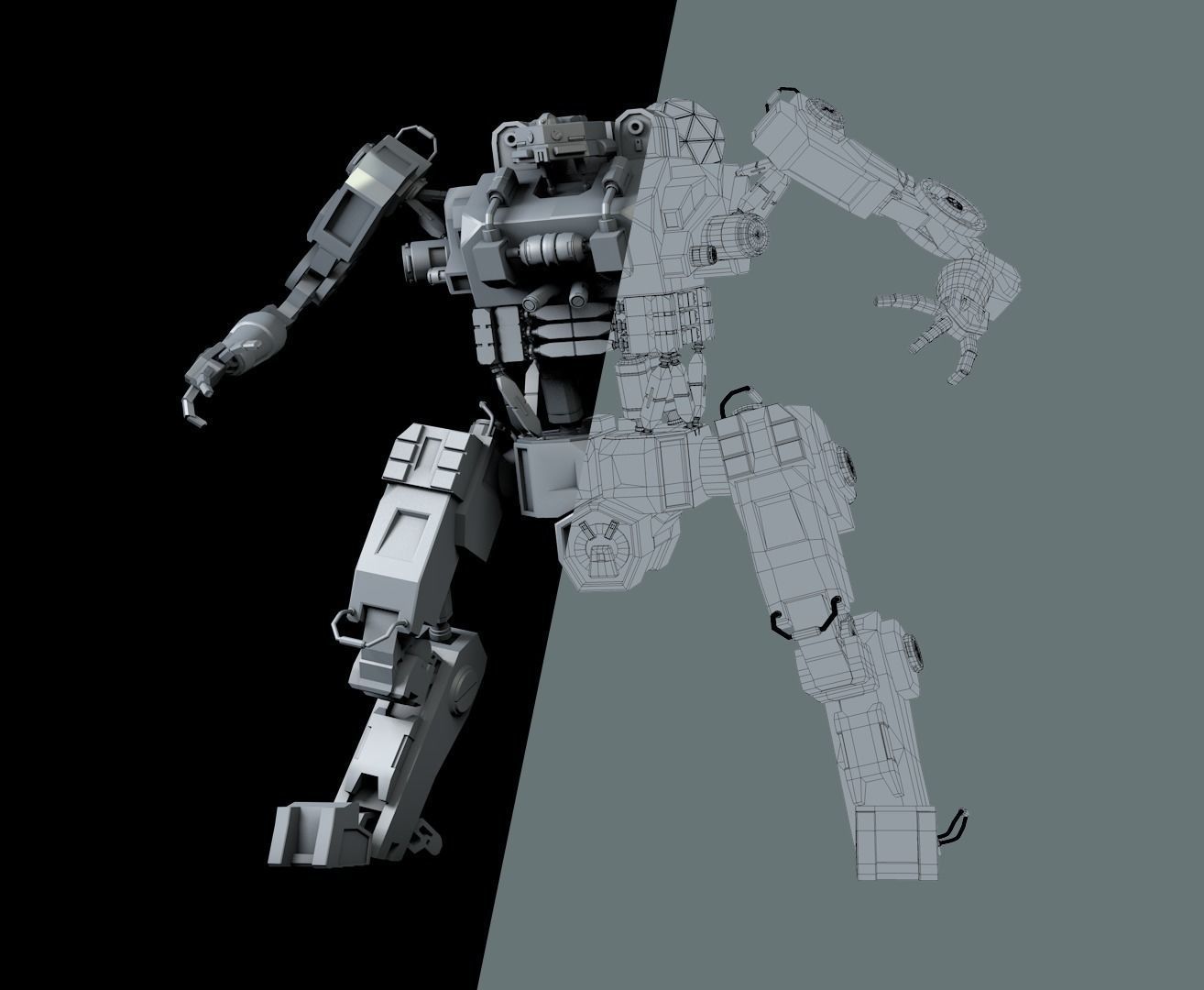 robot warmachine 3D model_6