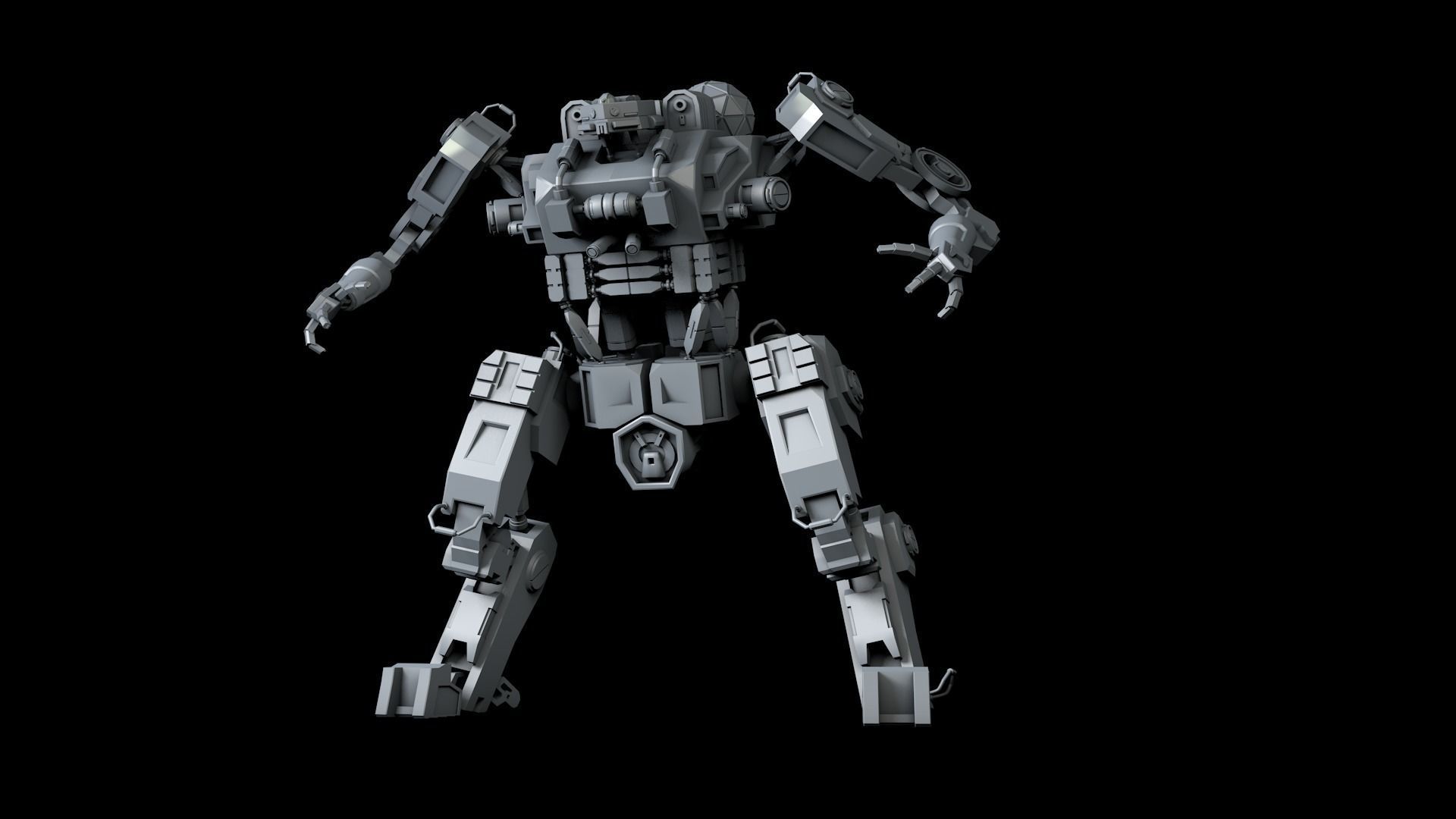 robot warmachine 3D model_4