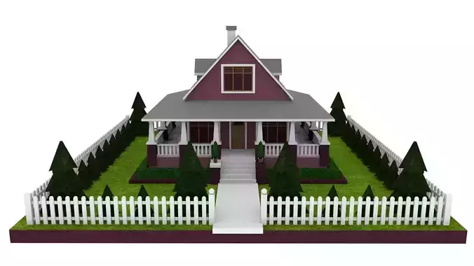 Beautiful low poly house