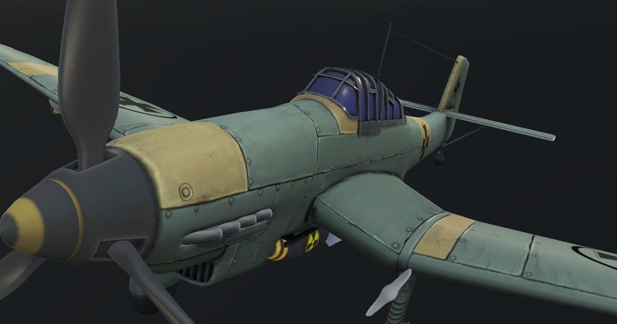 Dive-Bomber Ju 87 Stuka Hand-Painted Low-poly 3D model_2