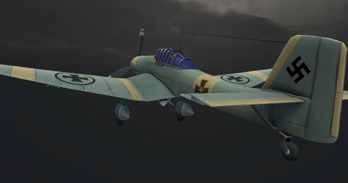 Dive-Bomber Ju 87 Stuka Hand-Painted Low-poly 3D model_4