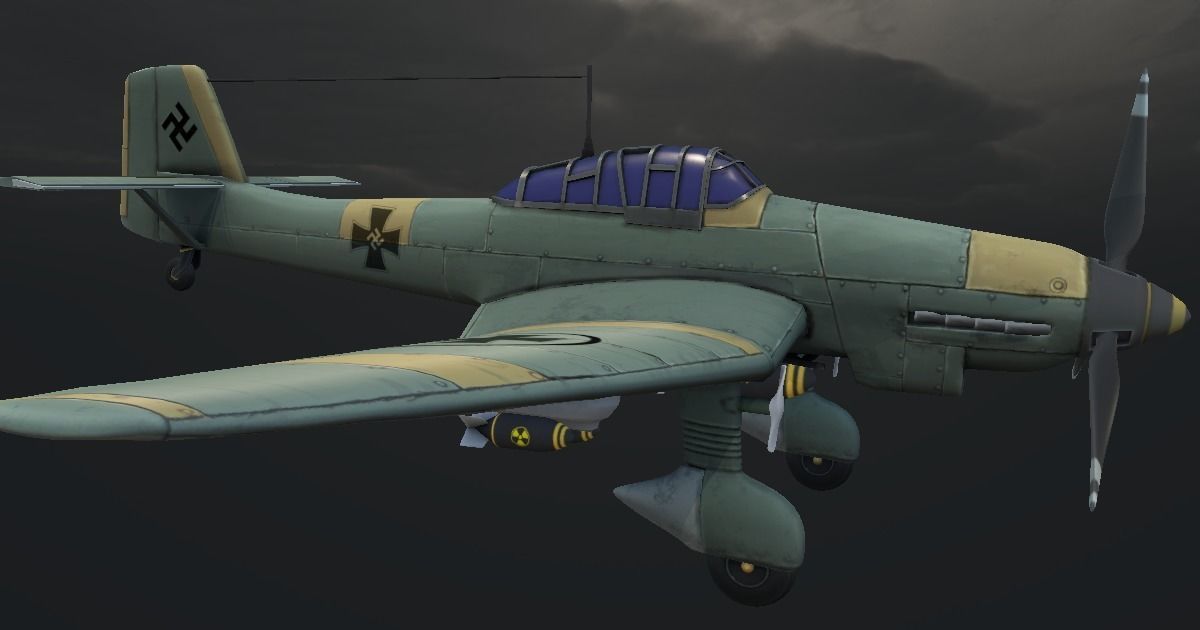 Dive-Bomber Ju 87 Stuka Hand-Painted Low-poly 3D model_6