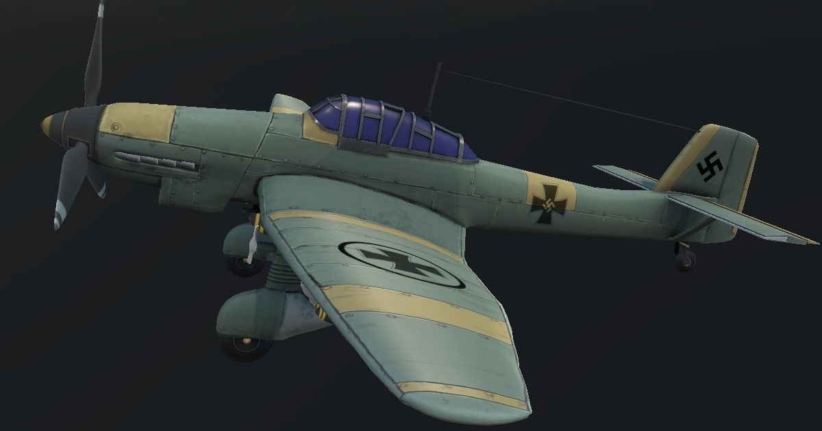 Dive-Bomber Ju 87 Stuka Hand-Painted Low-poly 3D model_5