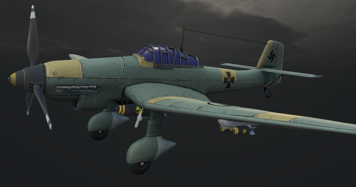 Dive-Bomber Ju 87 Stuka Hand-Painted Low-poly 3D model_1