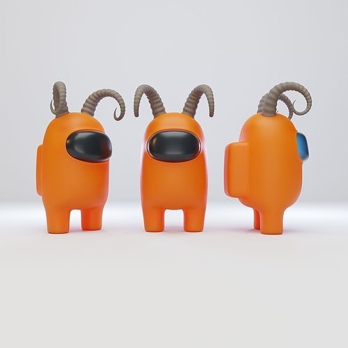 Among Us Ram Horns Character 3D model