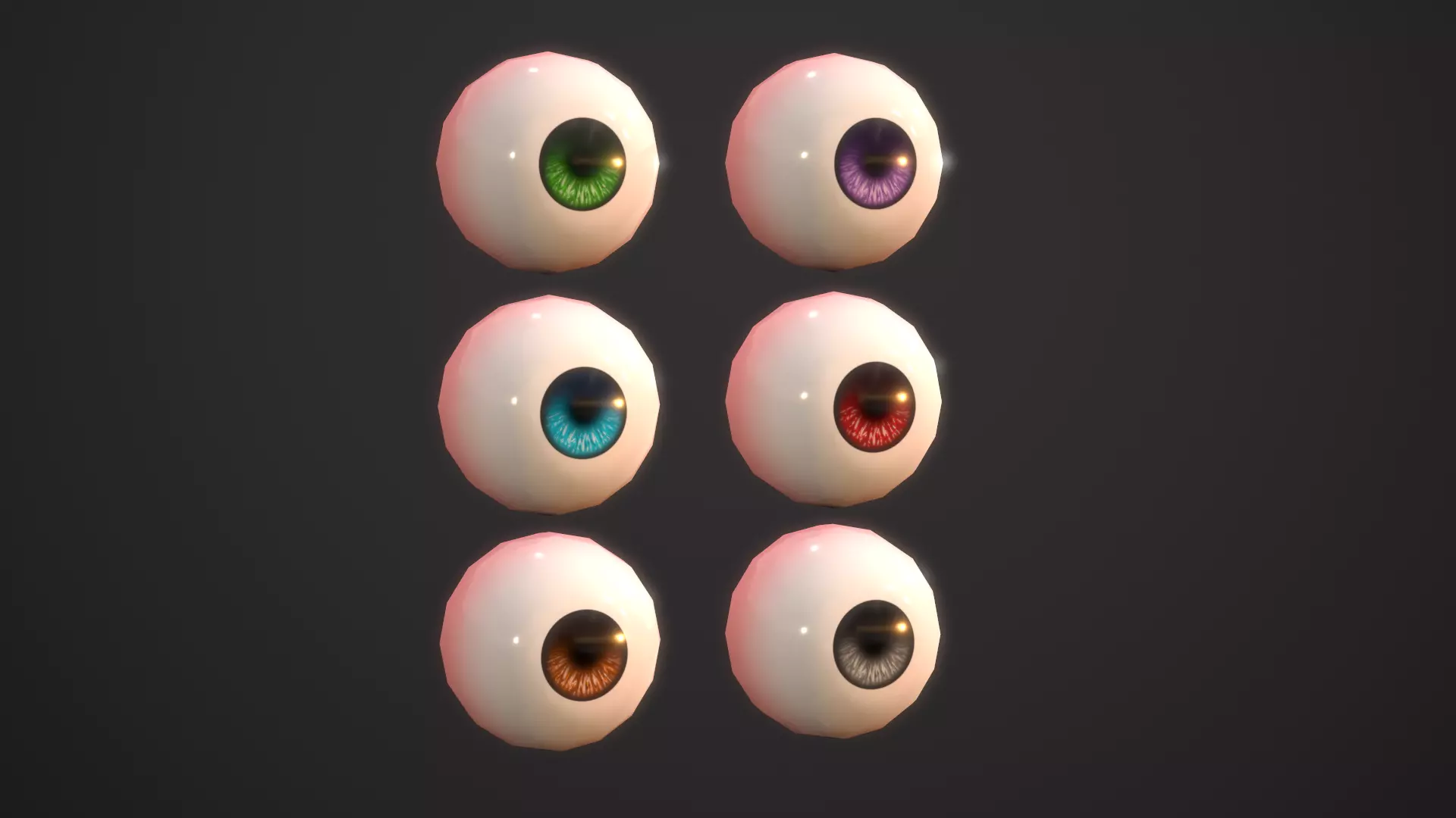 Stylized Eyes Low-poly 3D model