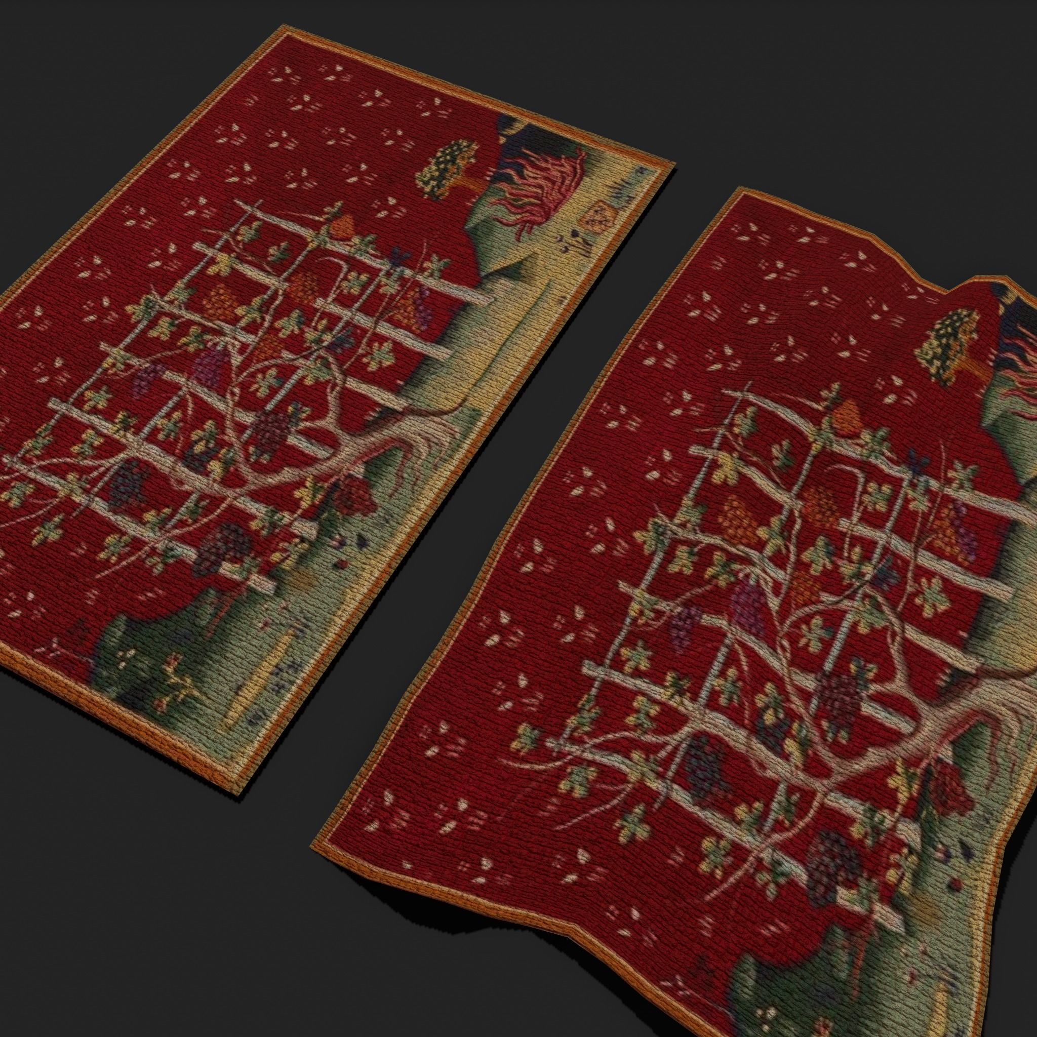 Forsaken Vineyard Tapestry Low-poly 3D model_12