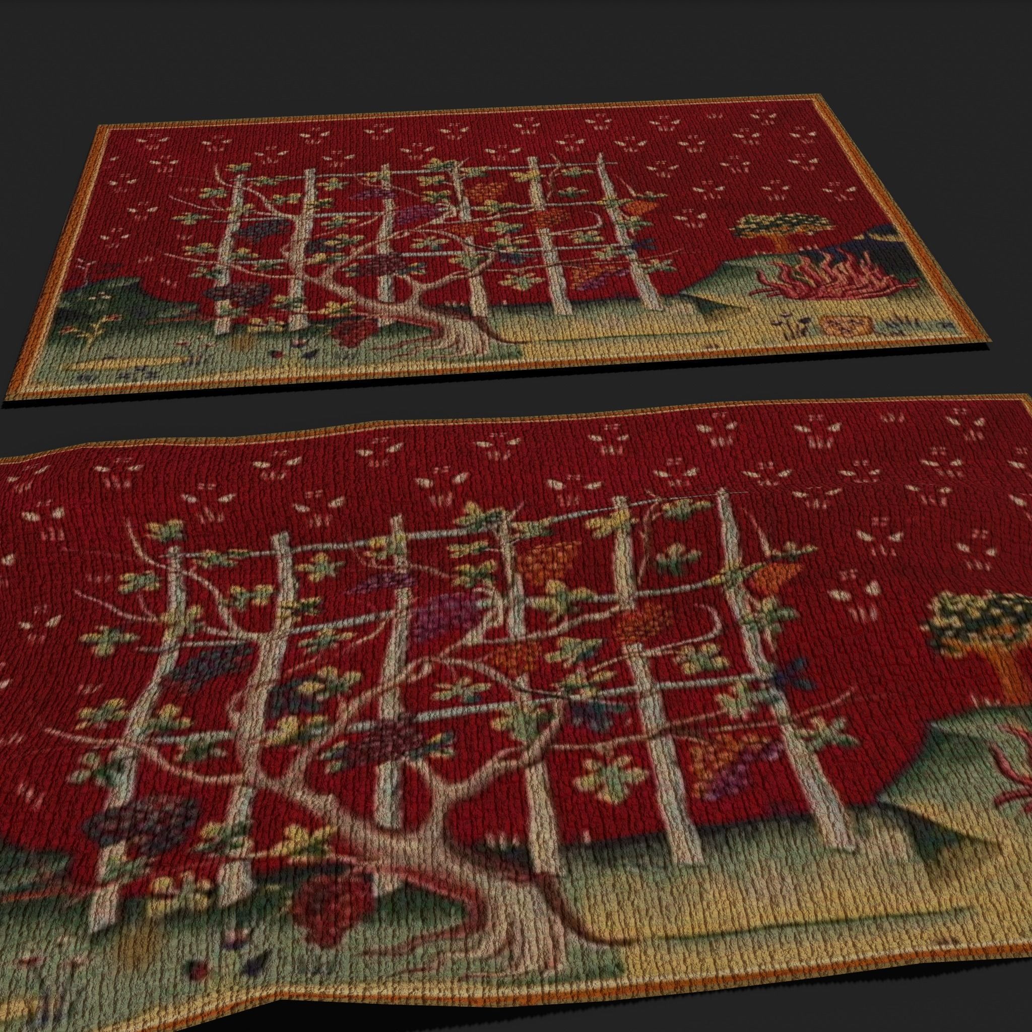 Forsaken Vineyard Tapestry Low-poly 3D model_16