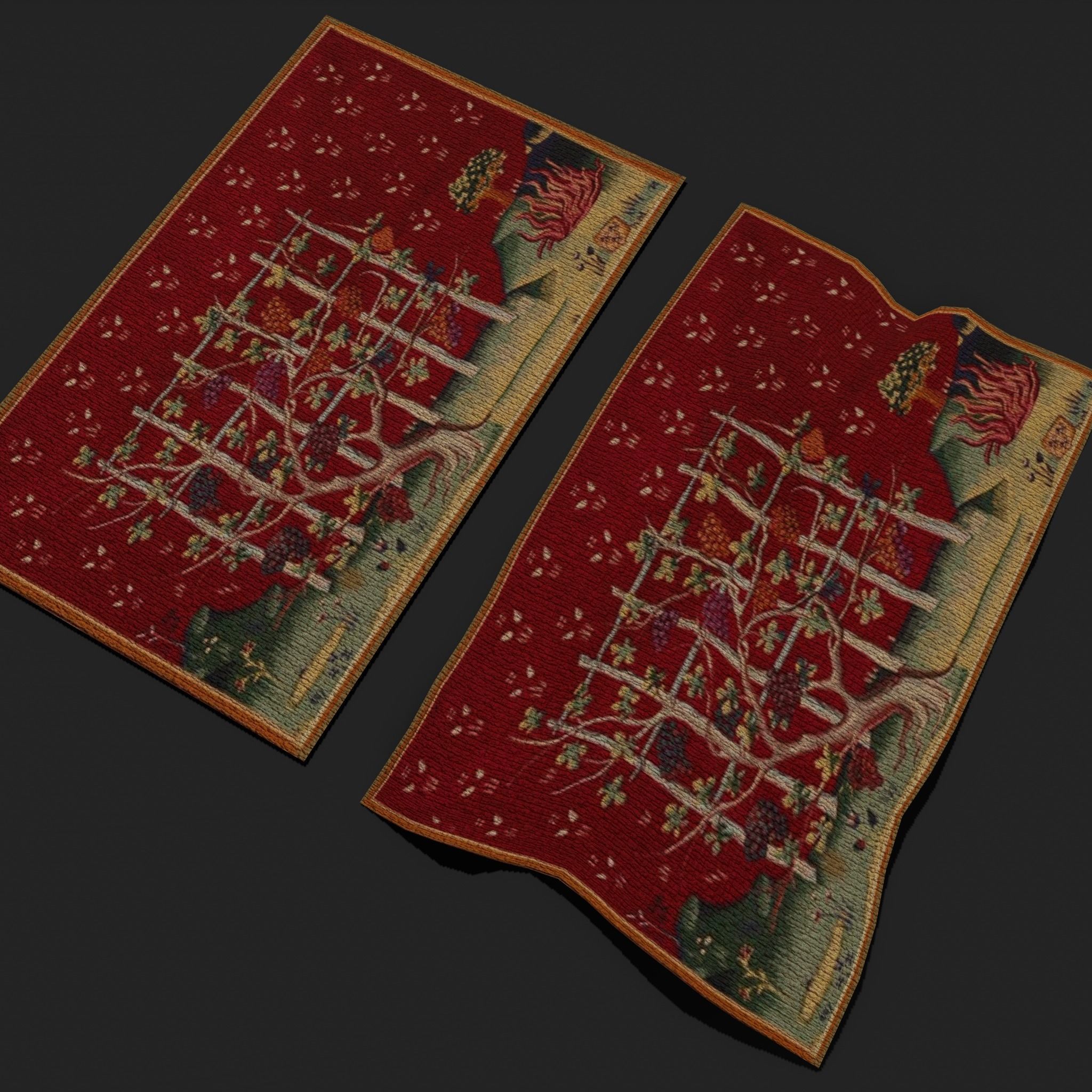 Forsaken Vineyard Tapestry Low-poly 3D model_10