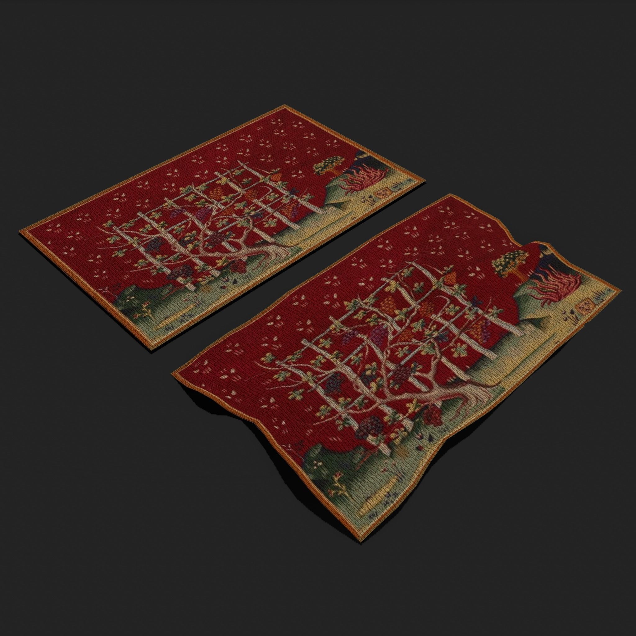 Forsaken Vineyard Tapestry Low-poly 3D model_6