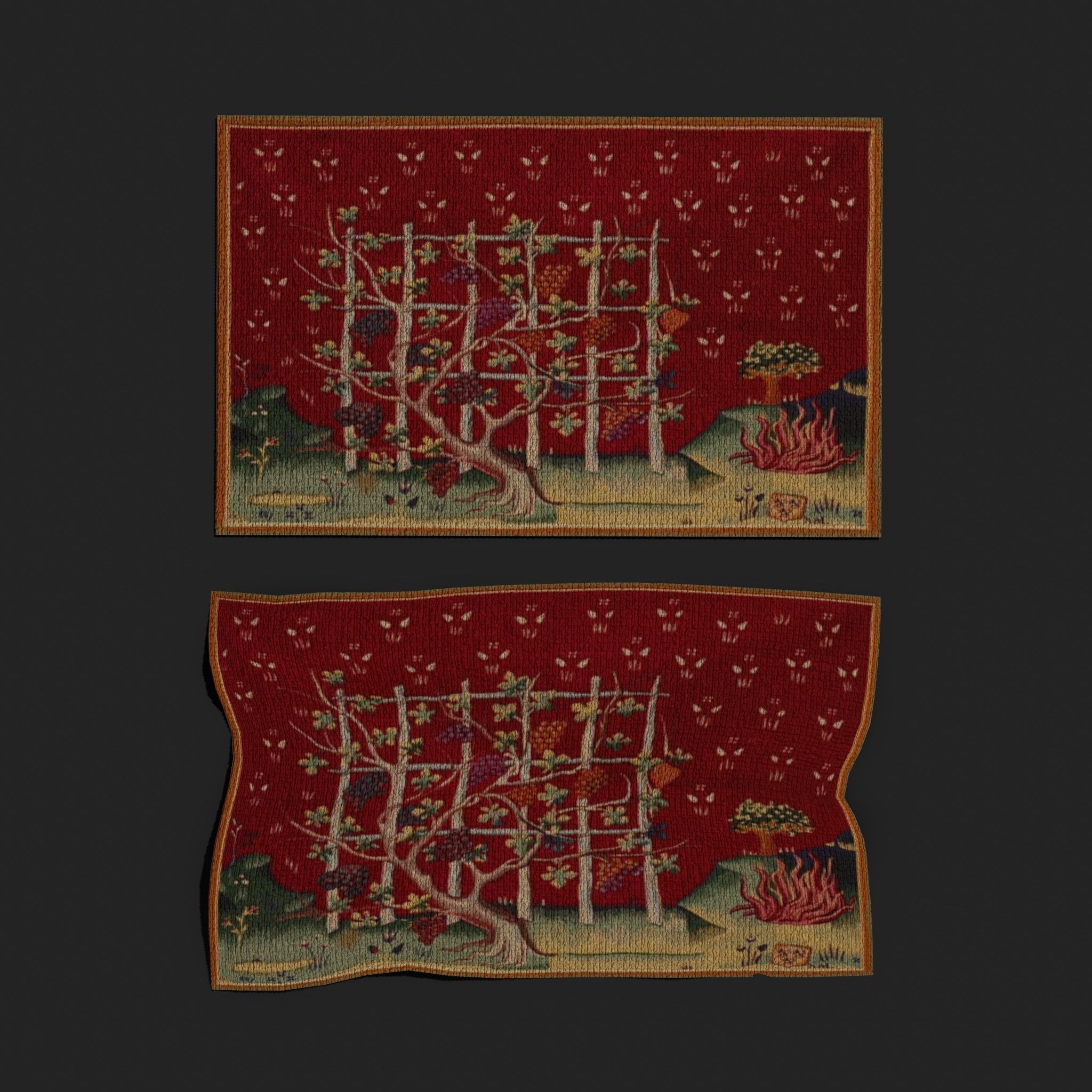 Forsaken Vineyard Tapestry Low-poly 3D model_11