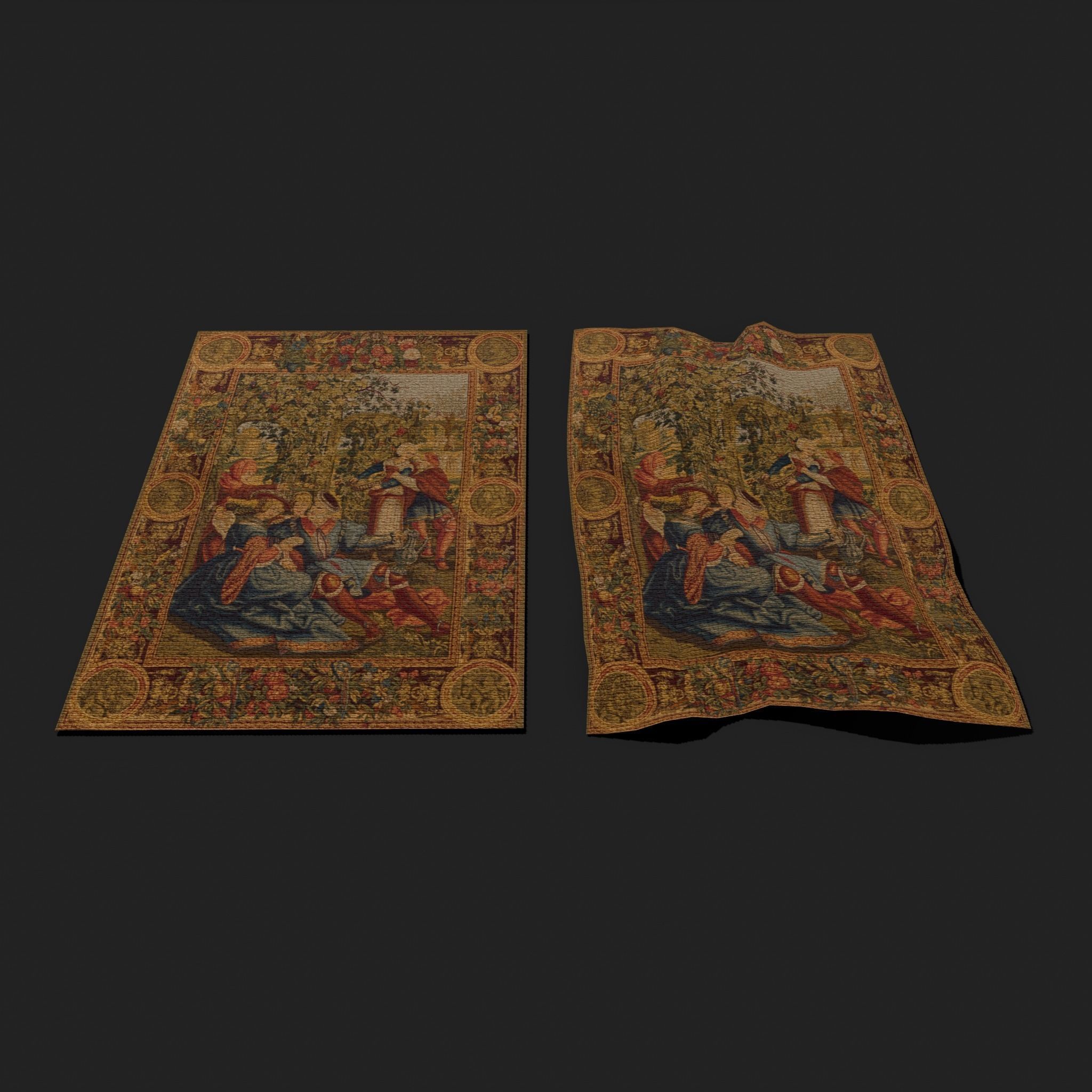  Month of October Tapestry  Low-poly 3D model_8