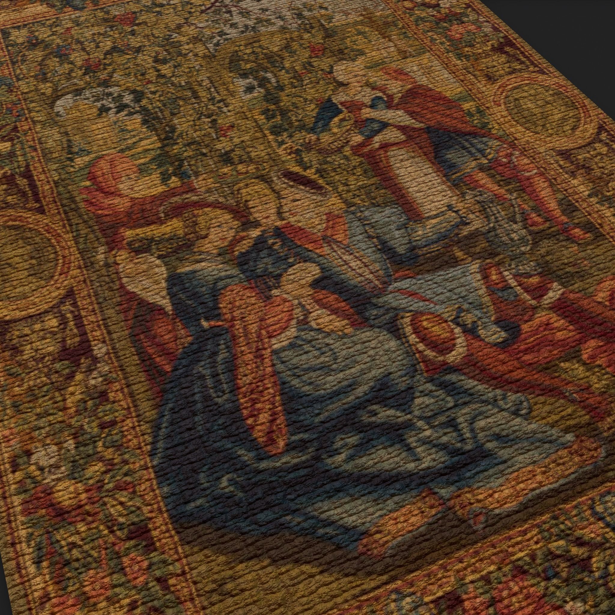  Month of October Tapestry  Low-poly 3D model_9