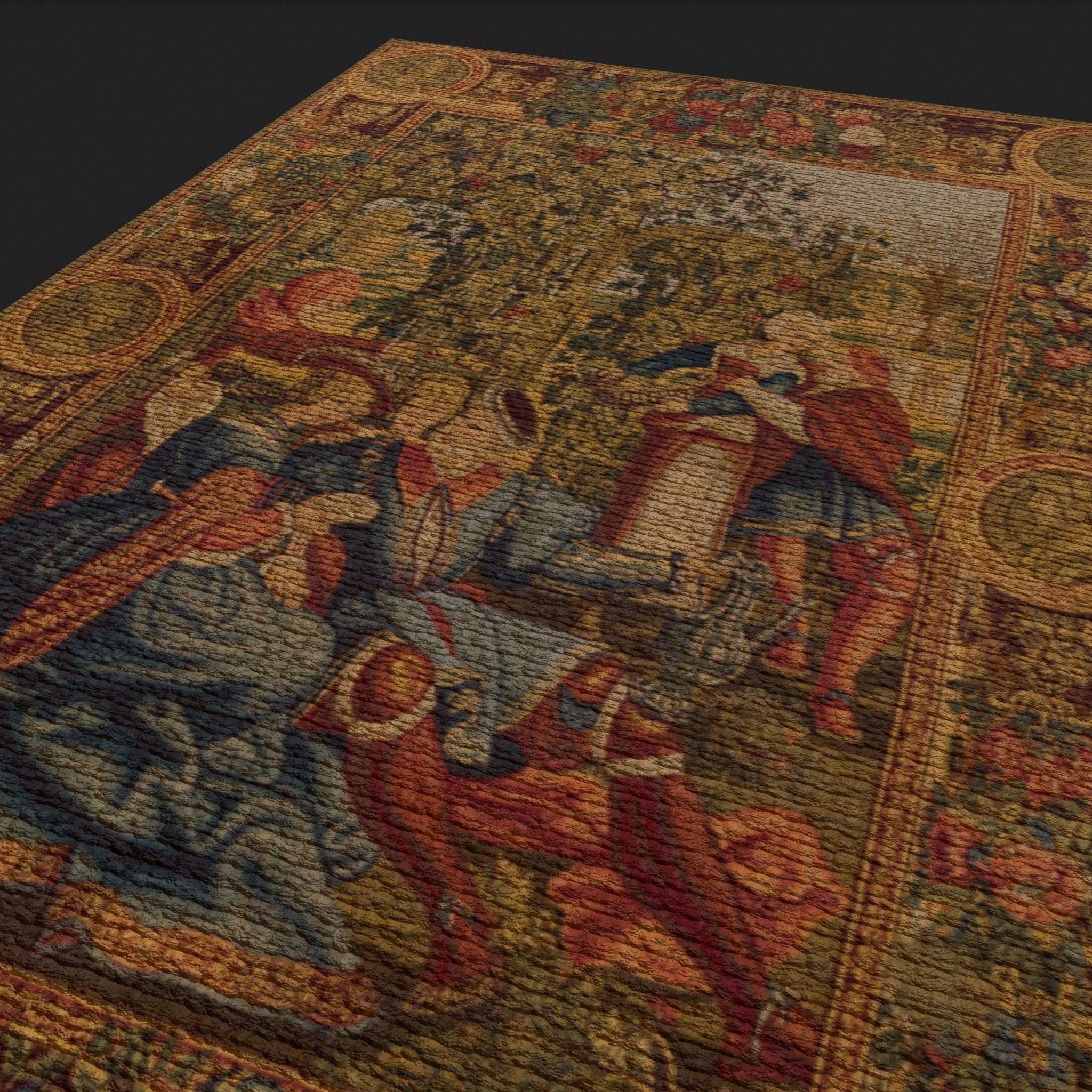  Month of October Tapestry  Low-poly 3D model_17