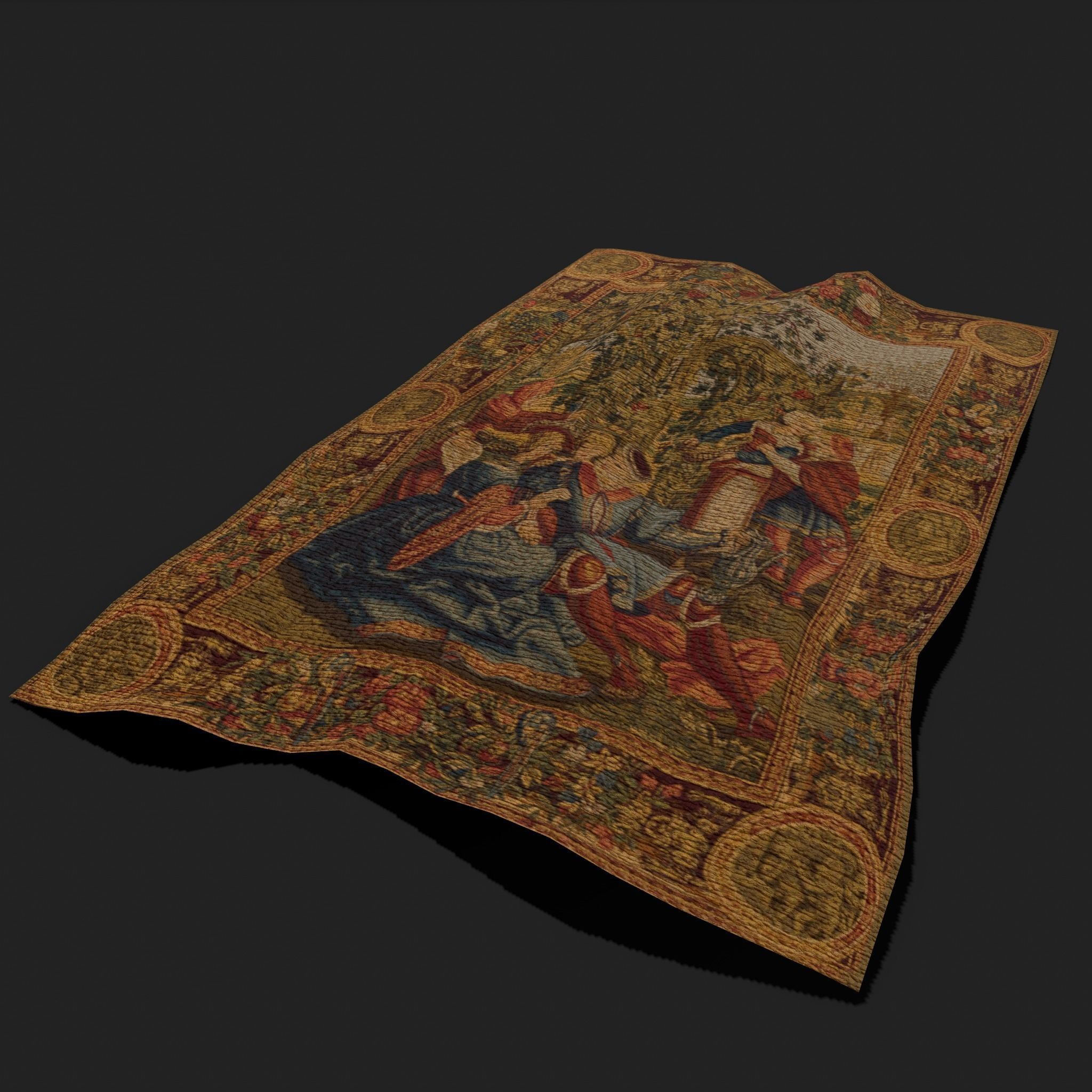  Month of October Tapestry  Low-poly 3D model_3